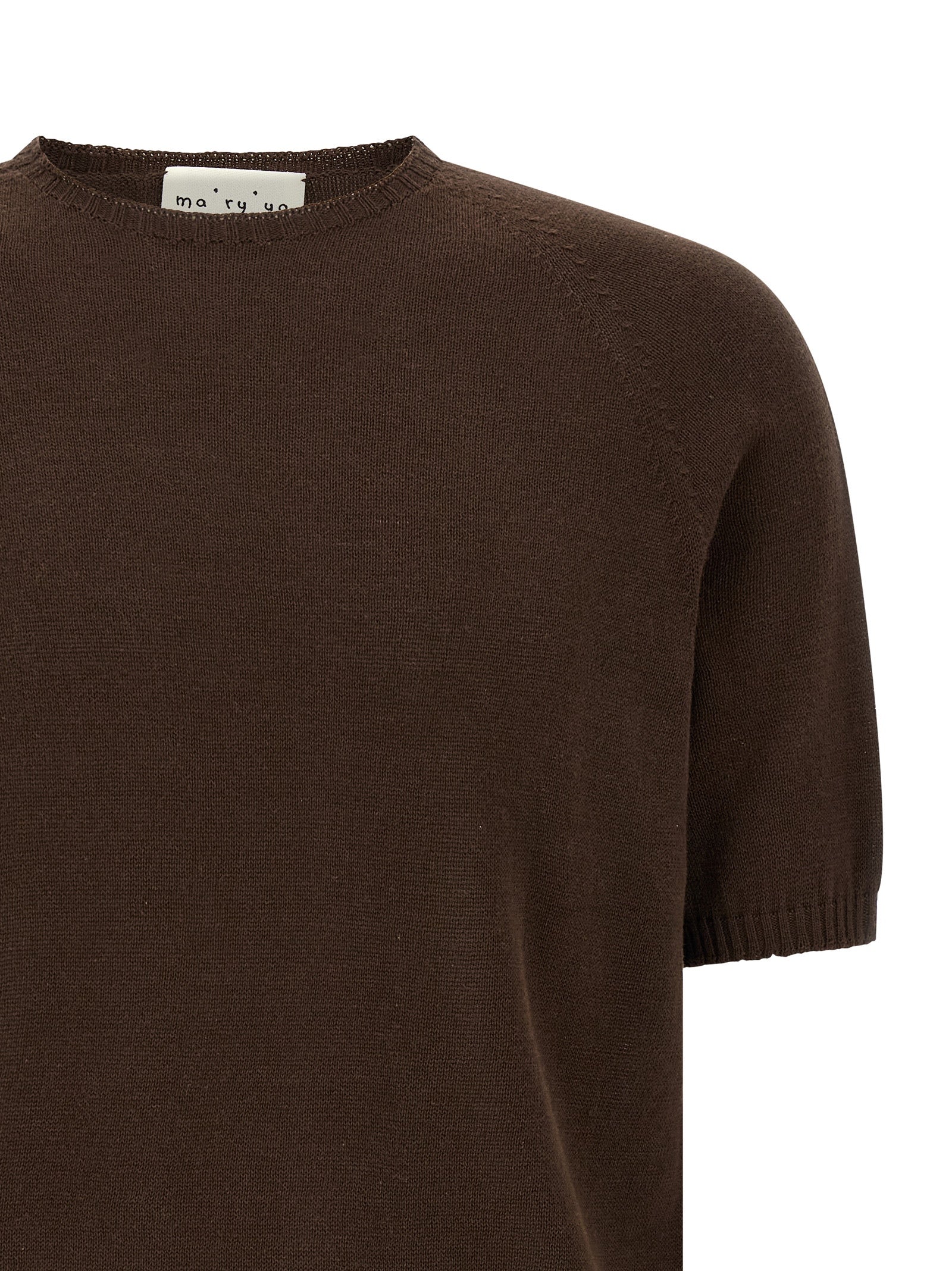 MA'RY'YA Brown Cotton Cardigan MA'RY'YA