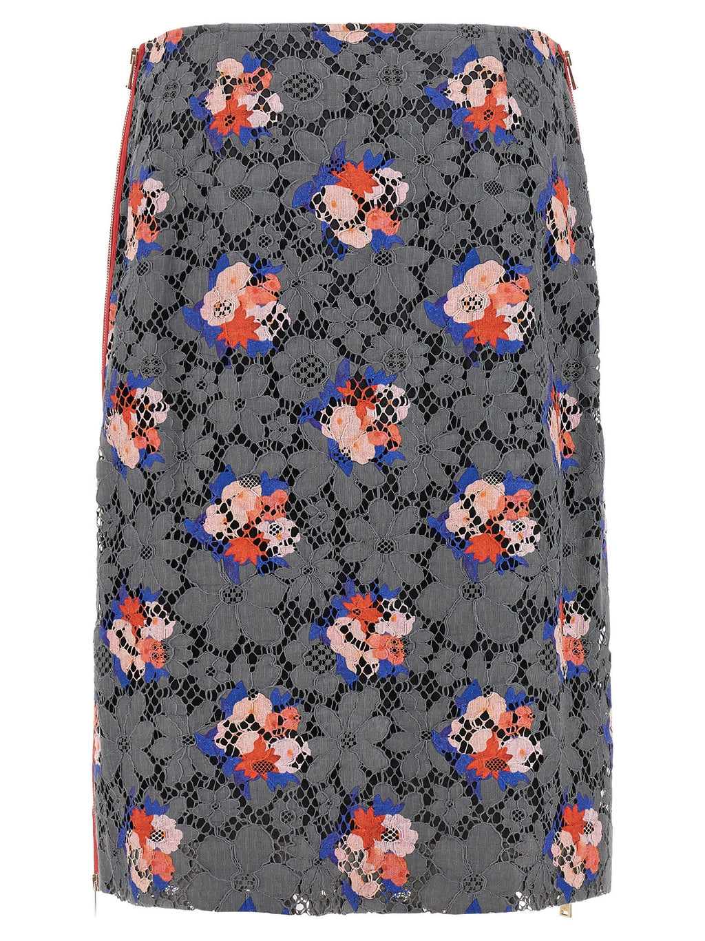 Fendi Gray Cotton Midi Skirt Fendi