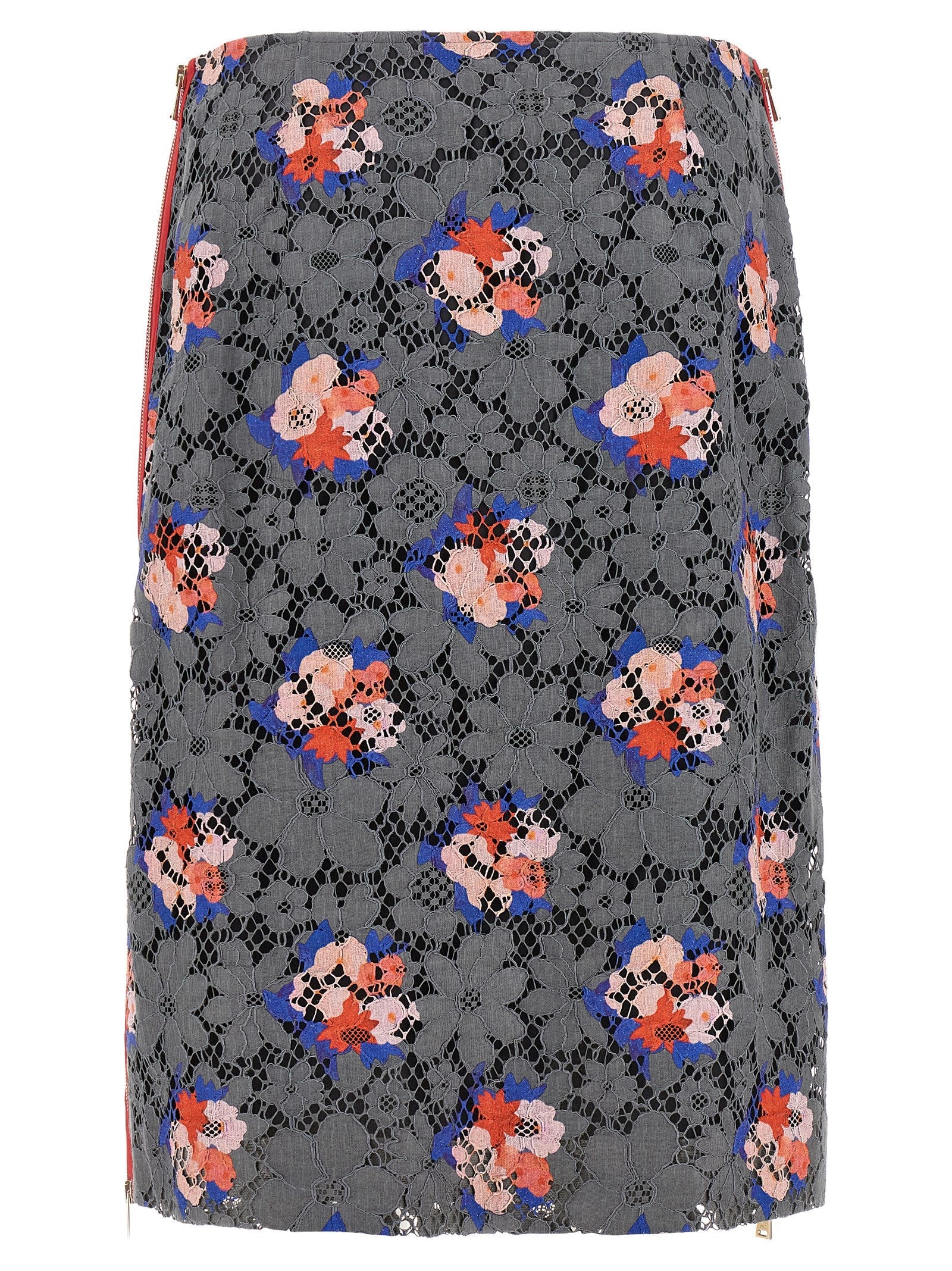 Fendi Gray Cotton Midi Skirt Fendi