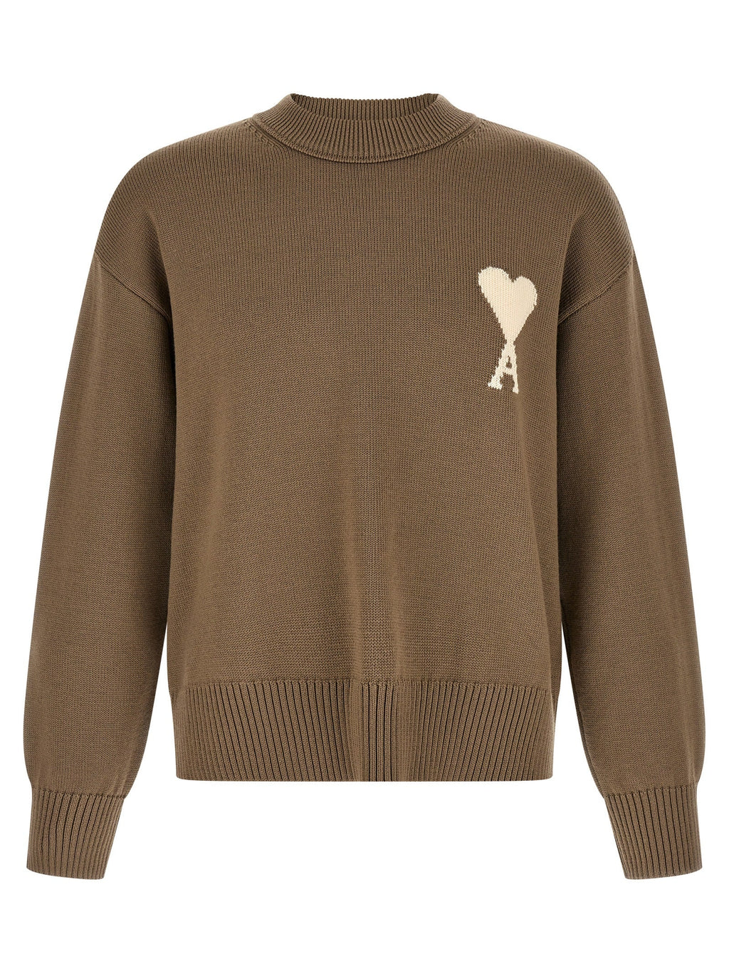 Ami Paris Beige Wool Cardigan Ami Paris