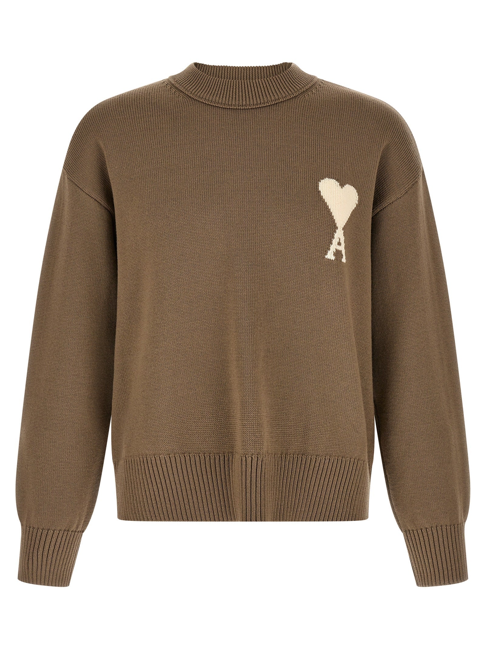 Ami Paris Beige Wool Cardigan Ami Paris