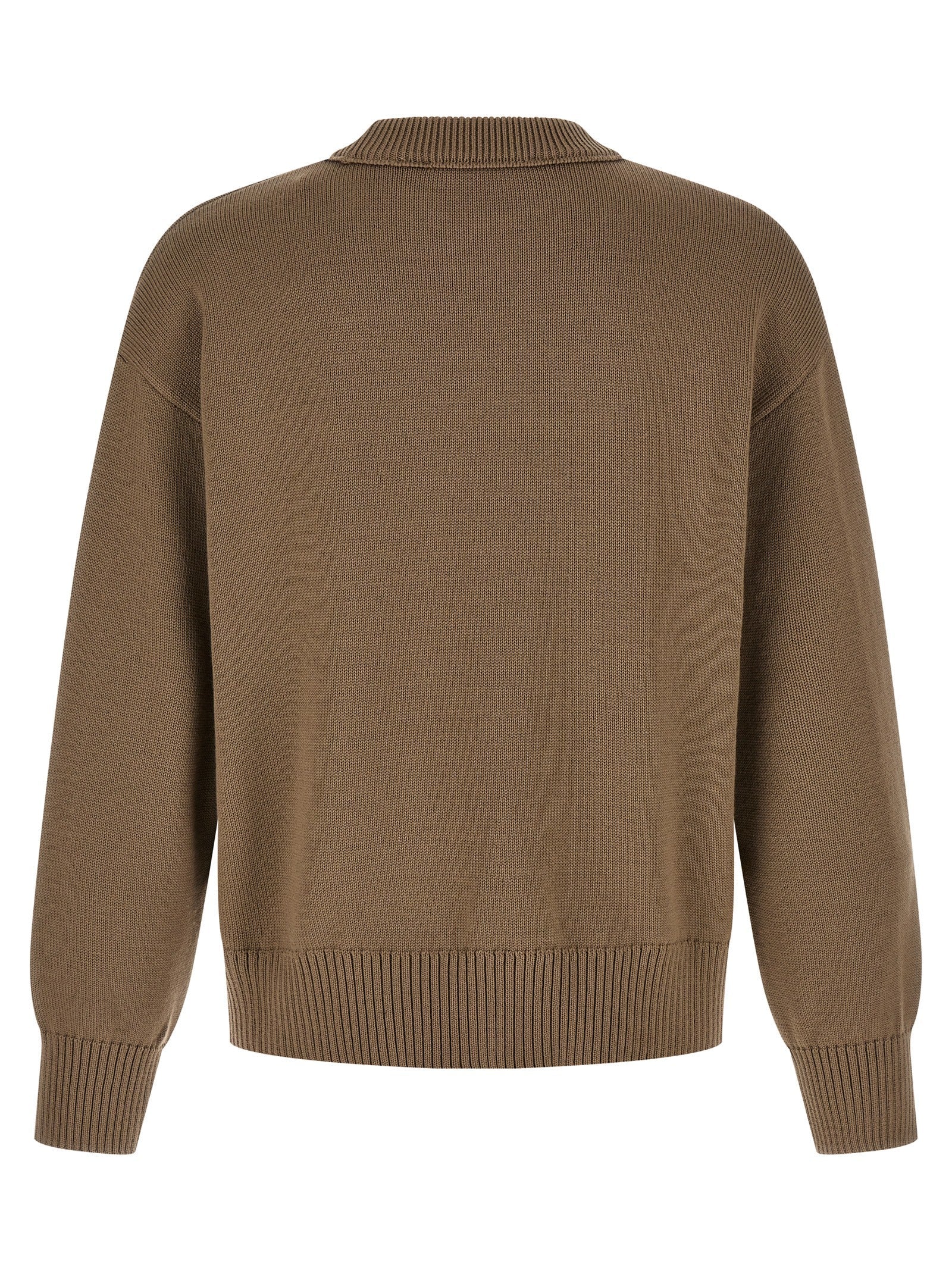 Ami Paris Beige Wool Cardigan Ami Paris