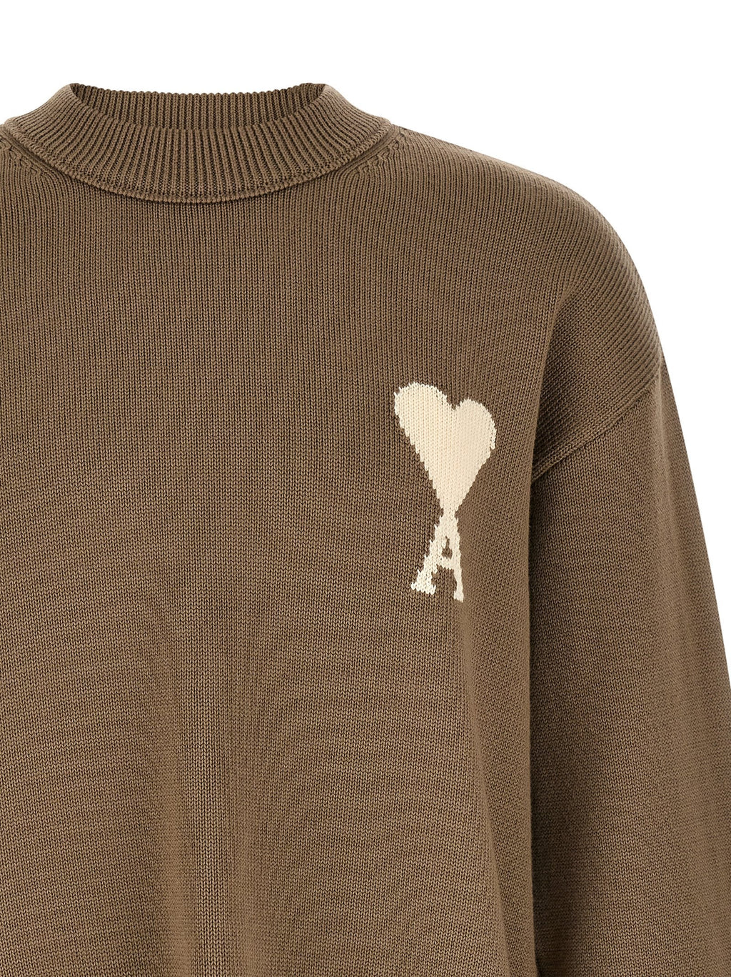 Ami Paris Beige Wool Cardigan Ami Paris