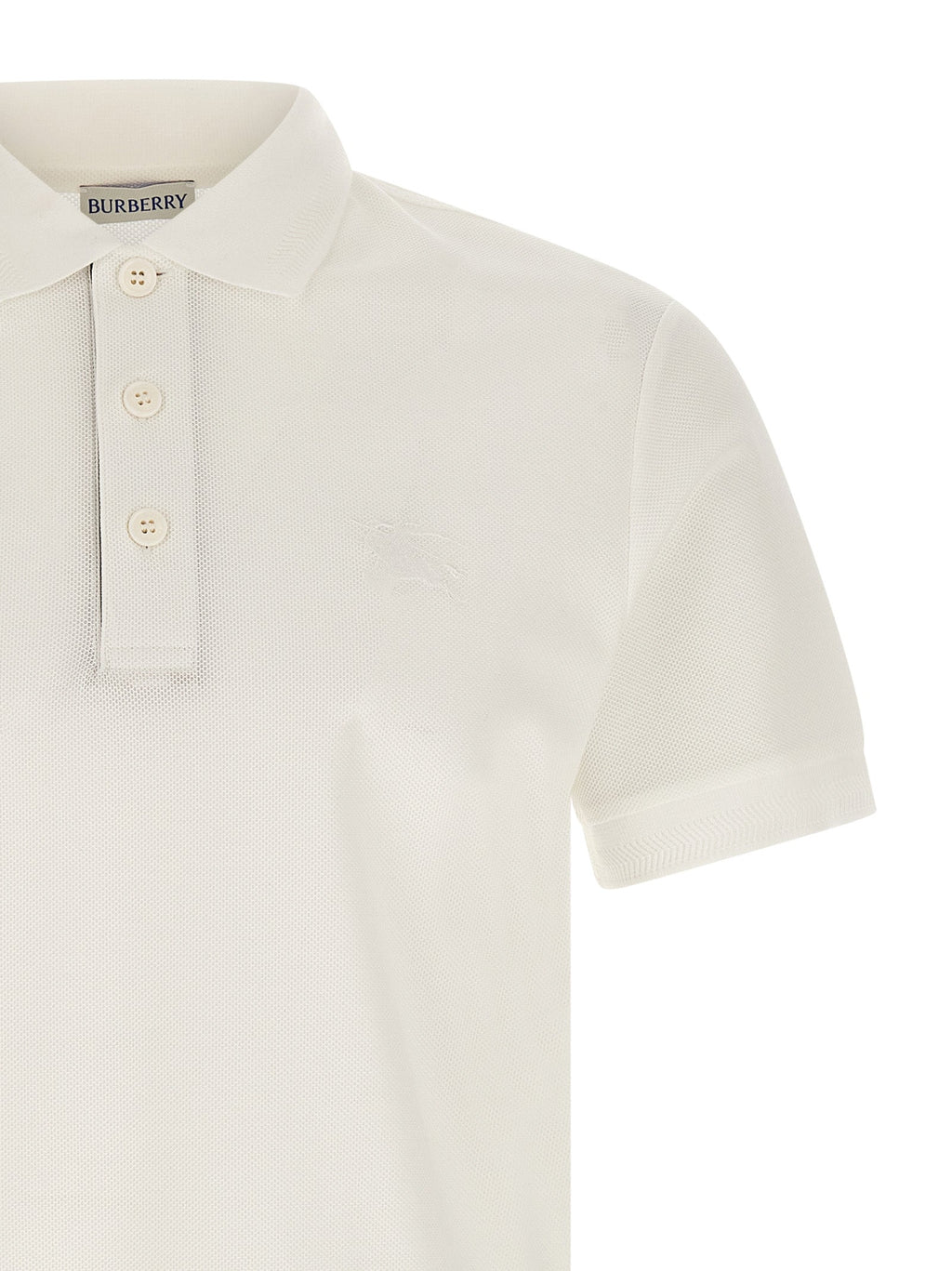 Burberry White Cotton Polo Shirt Burberry