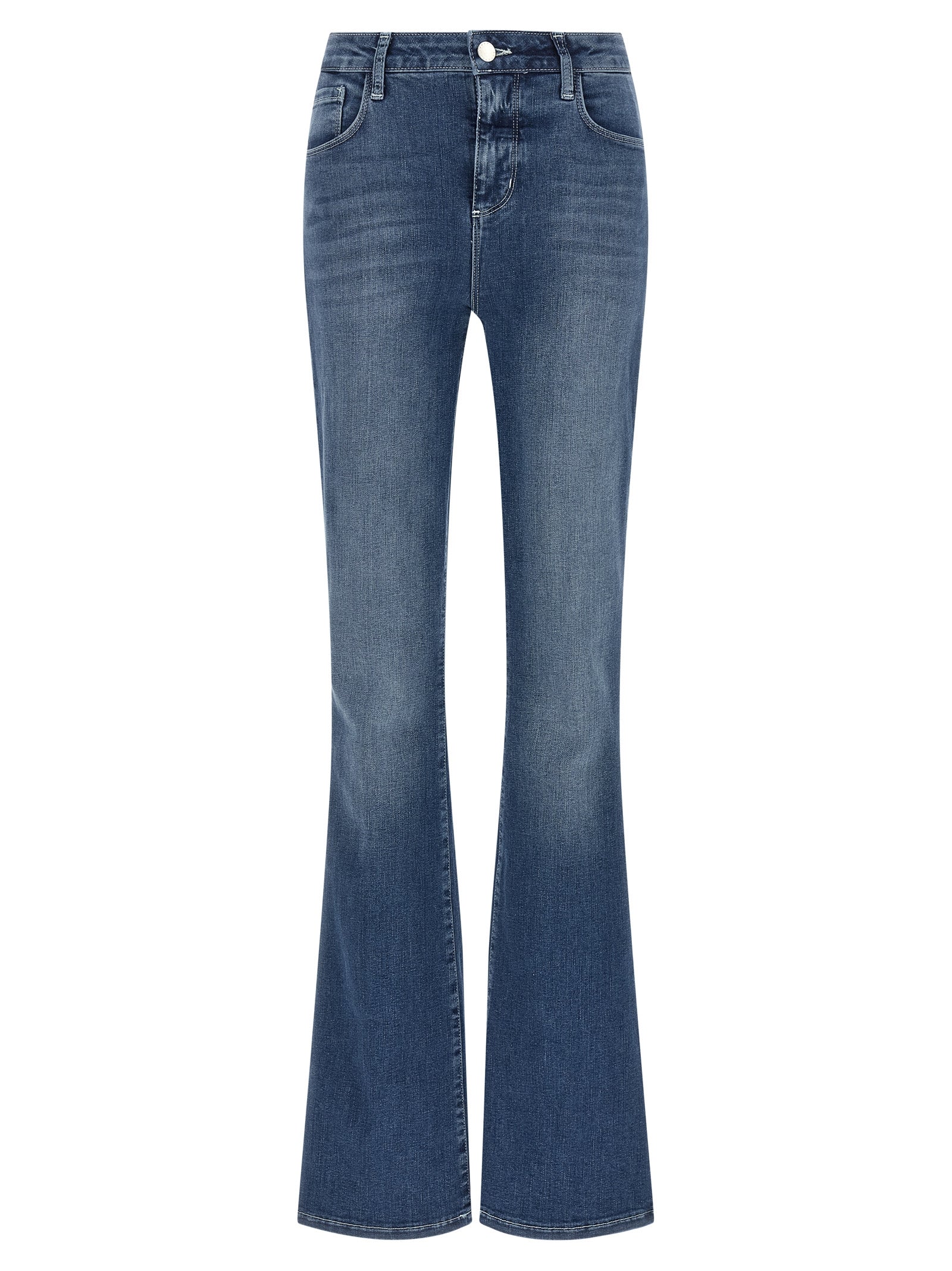L'Agence Blue Cotton Flared Jeans L'Agence