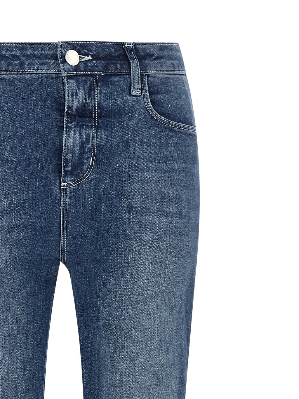 L'Agence Blue Cotton Flared Jeans L'Agence