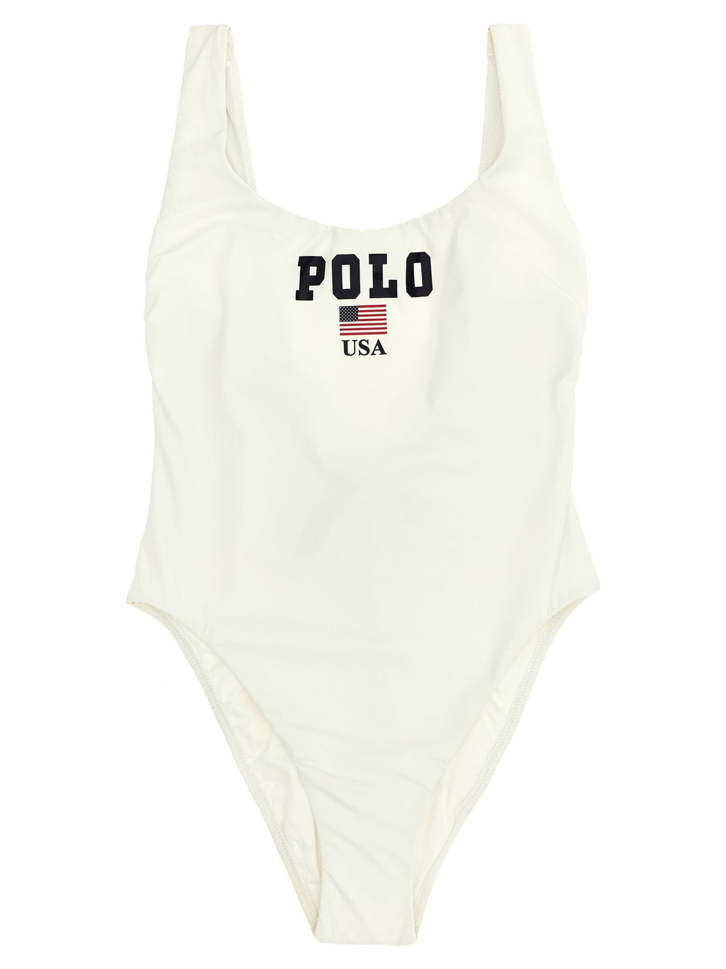 Polo Ralph Lauren White Nylon One-Piece Swimsuit