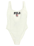 Polo Ralph Lauren White Nylon One-Piece Swimsuit