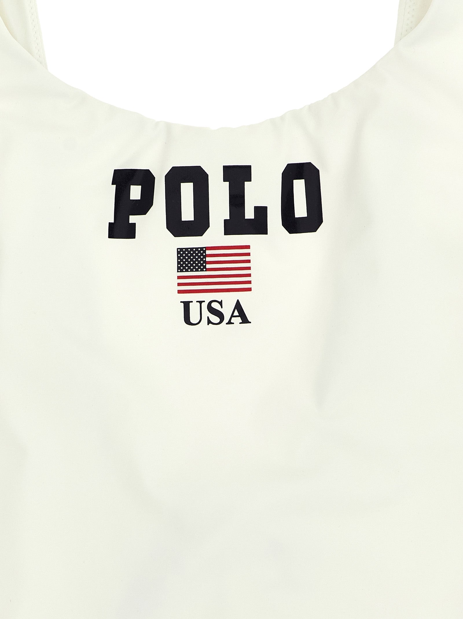 Polo Ralph Lauren White Nylon One-Piece Swimsuit