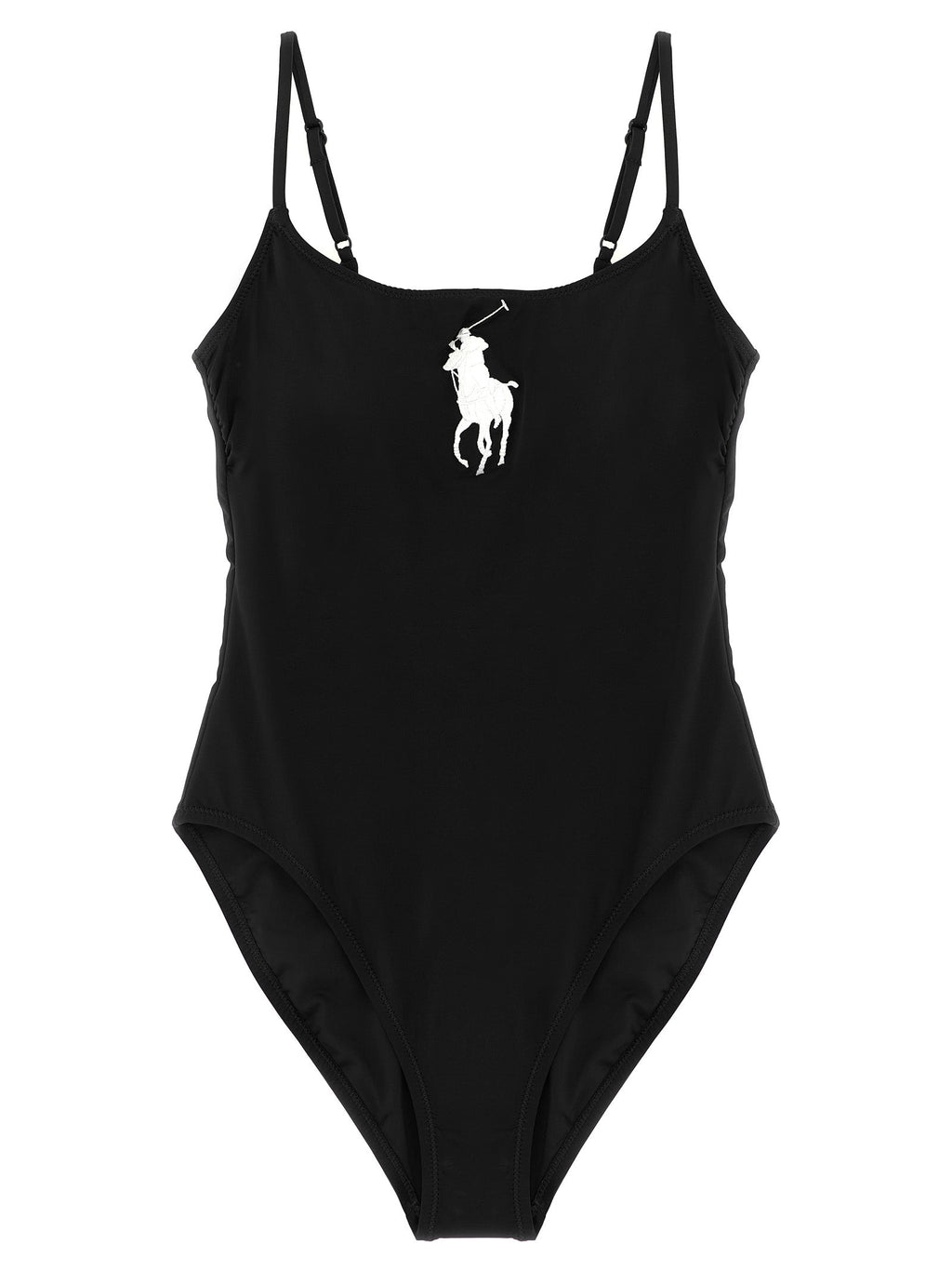Polo Ralph Lauren Black Nylon One-Piece Swimsuit Polo Ralph Lauren