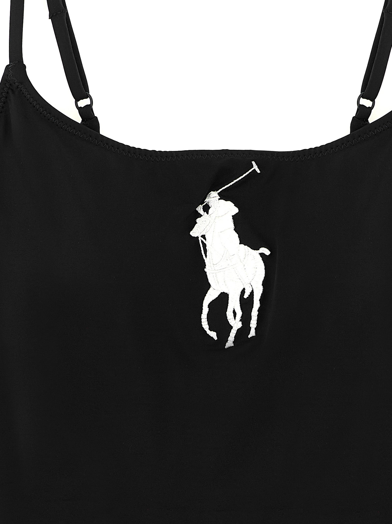 Polo Ralph Lauren Black Nylon One-Piece Swimsuit Polo Ralph Lauren