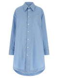 Ami Paris Blue Cotton Midi Dress Ami Paris