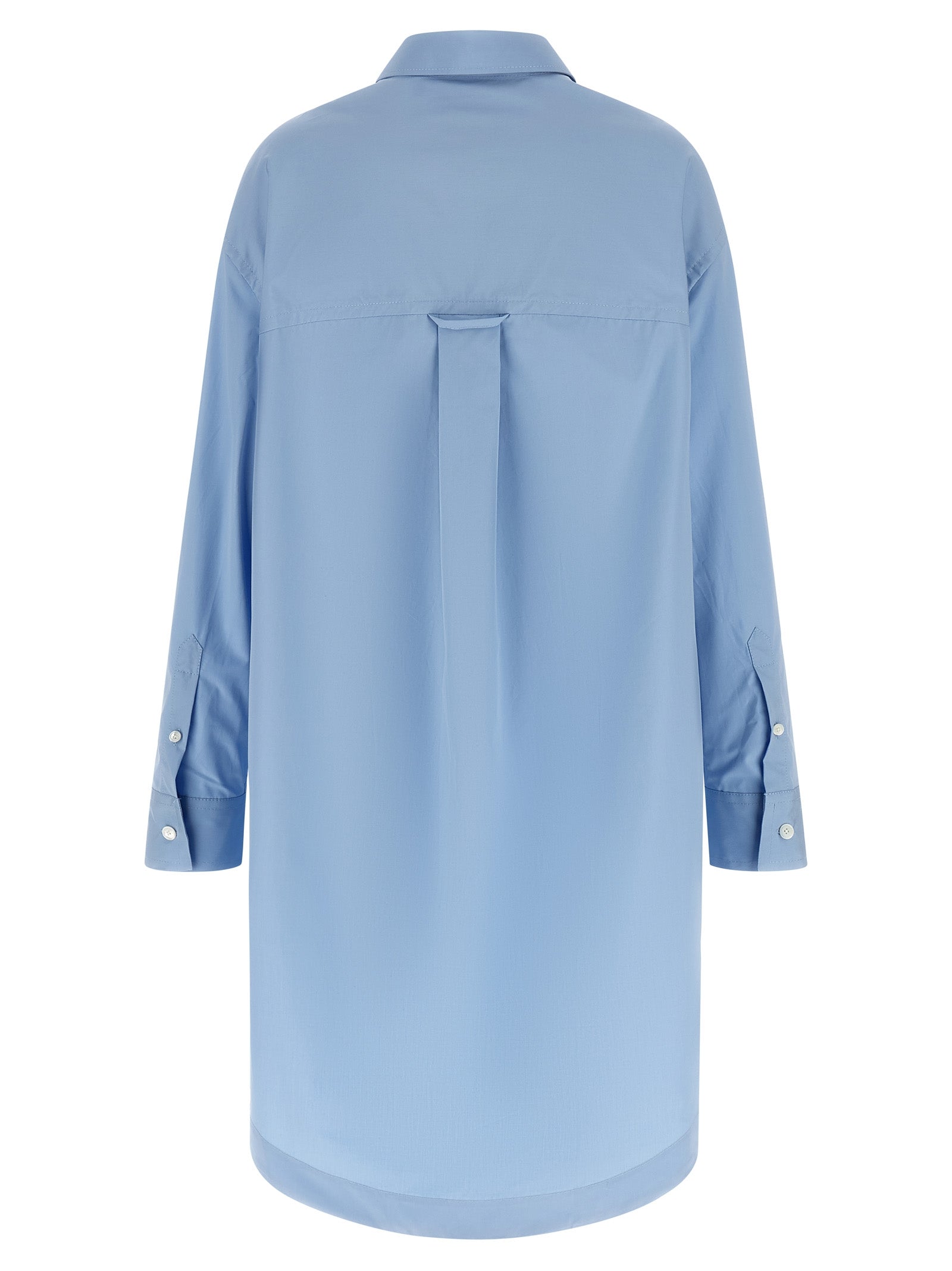 Ami Paris Blue Cotton Midi Dress Ami Paris