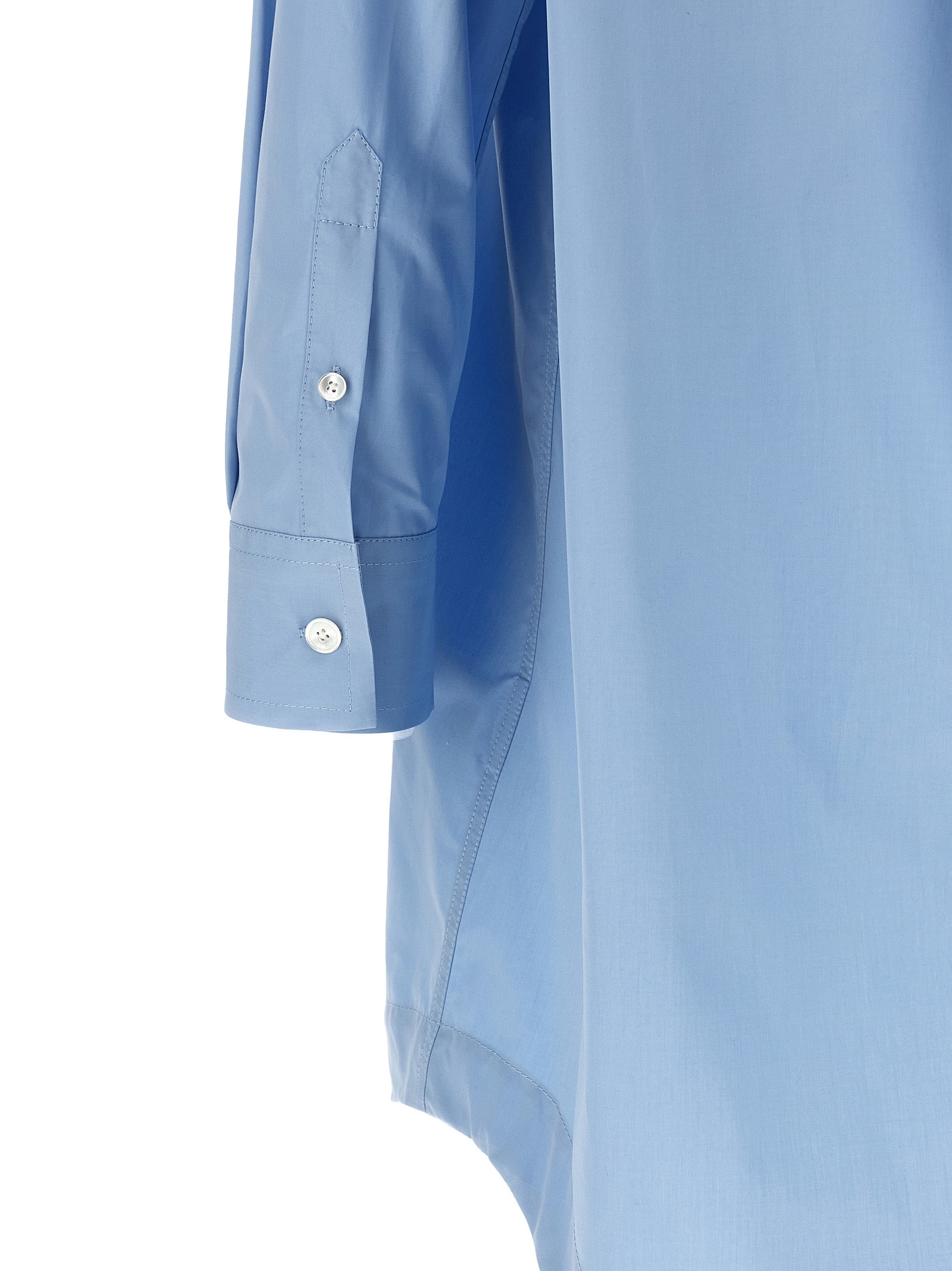 Ami Paris Blue Cotton Midi Dress Ami Paris