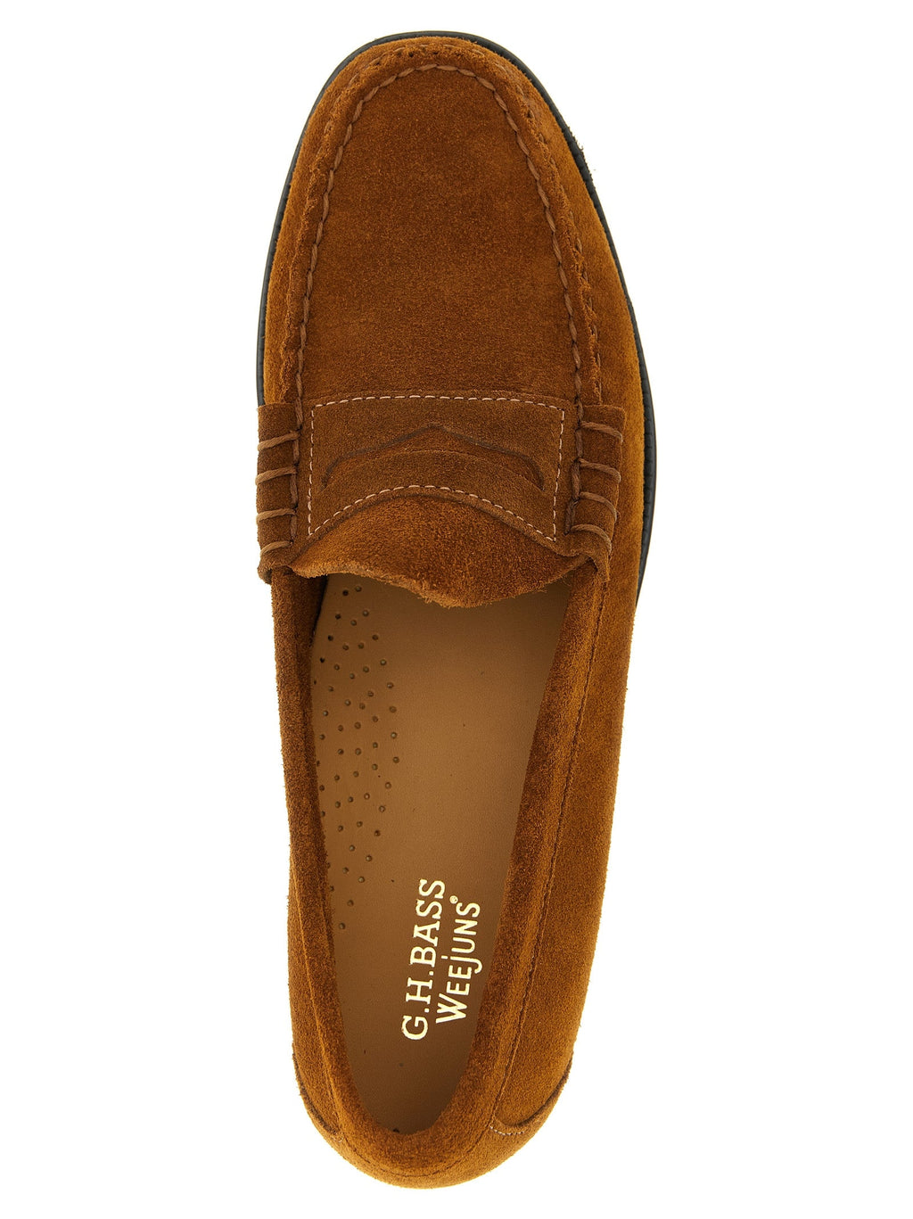 G.H. BASS Brown Cowhide Slip-On Loafers G.H. BASS