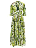SAMANTHA SUNG Bicolor Cotton Long Dress SAMANTHA SUNG