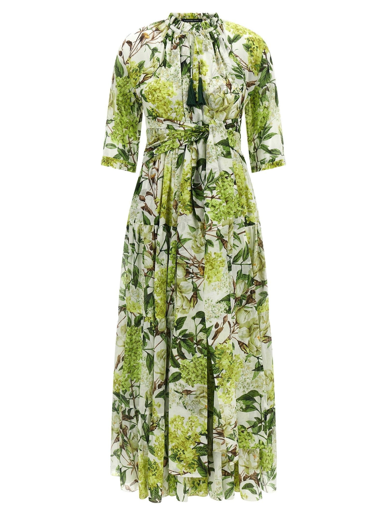 SAMANTHA SUNG Bicolor Cotton Long Dress SAMANTHA SUNG