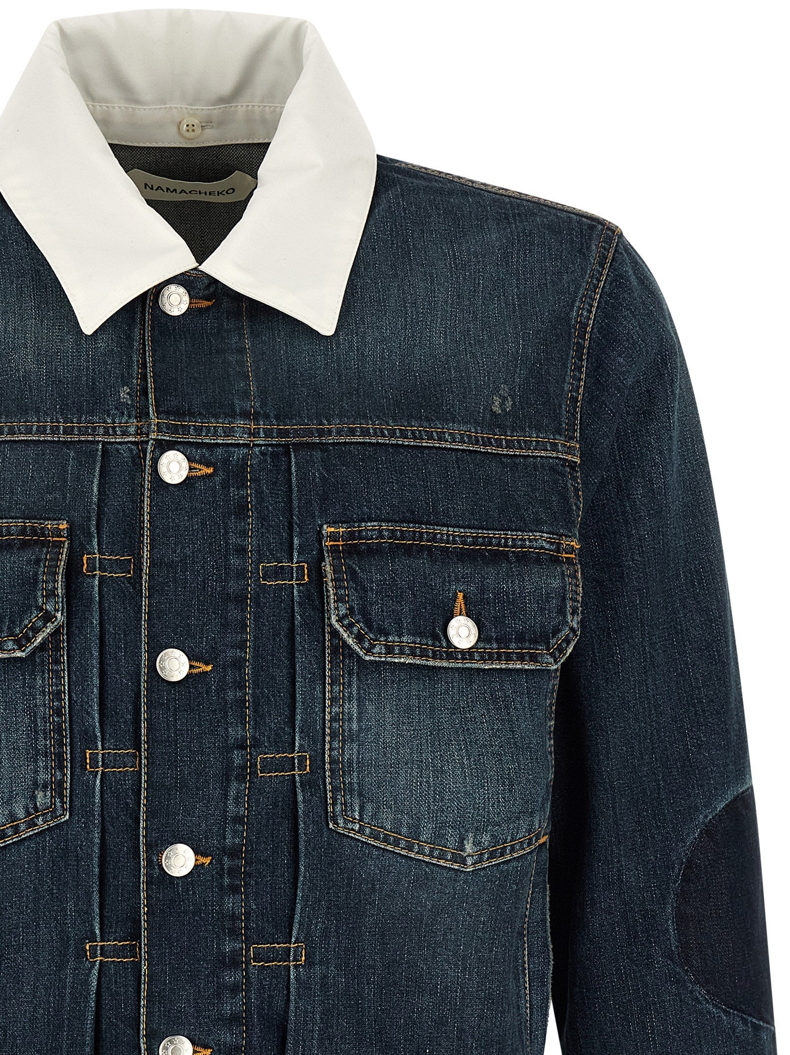 Namacheko Blue Cotton Denim Jacket Namacheko
