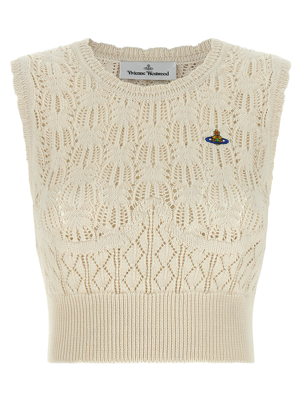 Vivienne Westwood Beige Cotton Sleeveles T-Shirt Vivienne Westwood