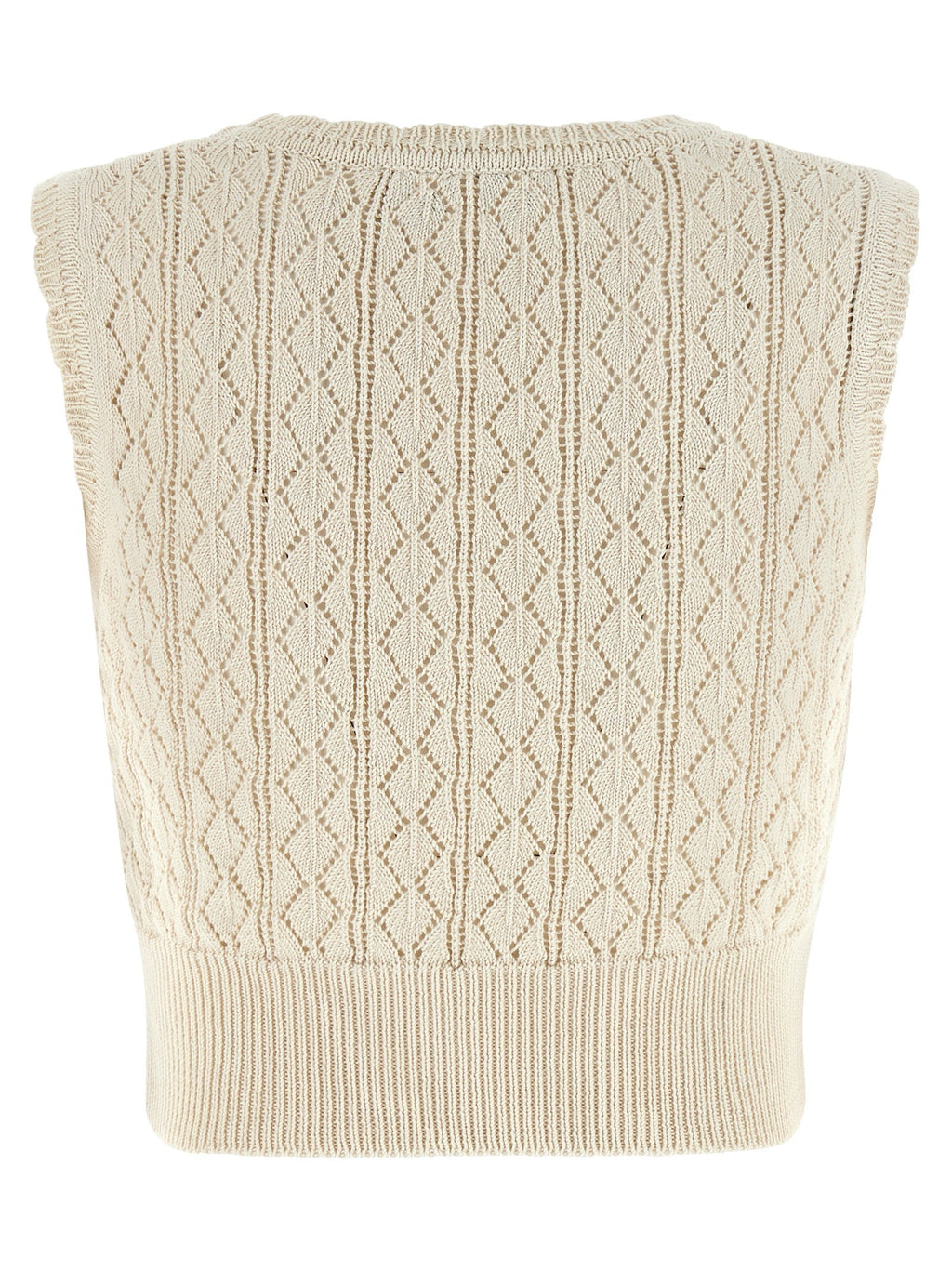 Vivienne Westwood Beige Cotton Sleeveles T-Shirt Vivienne Westwood