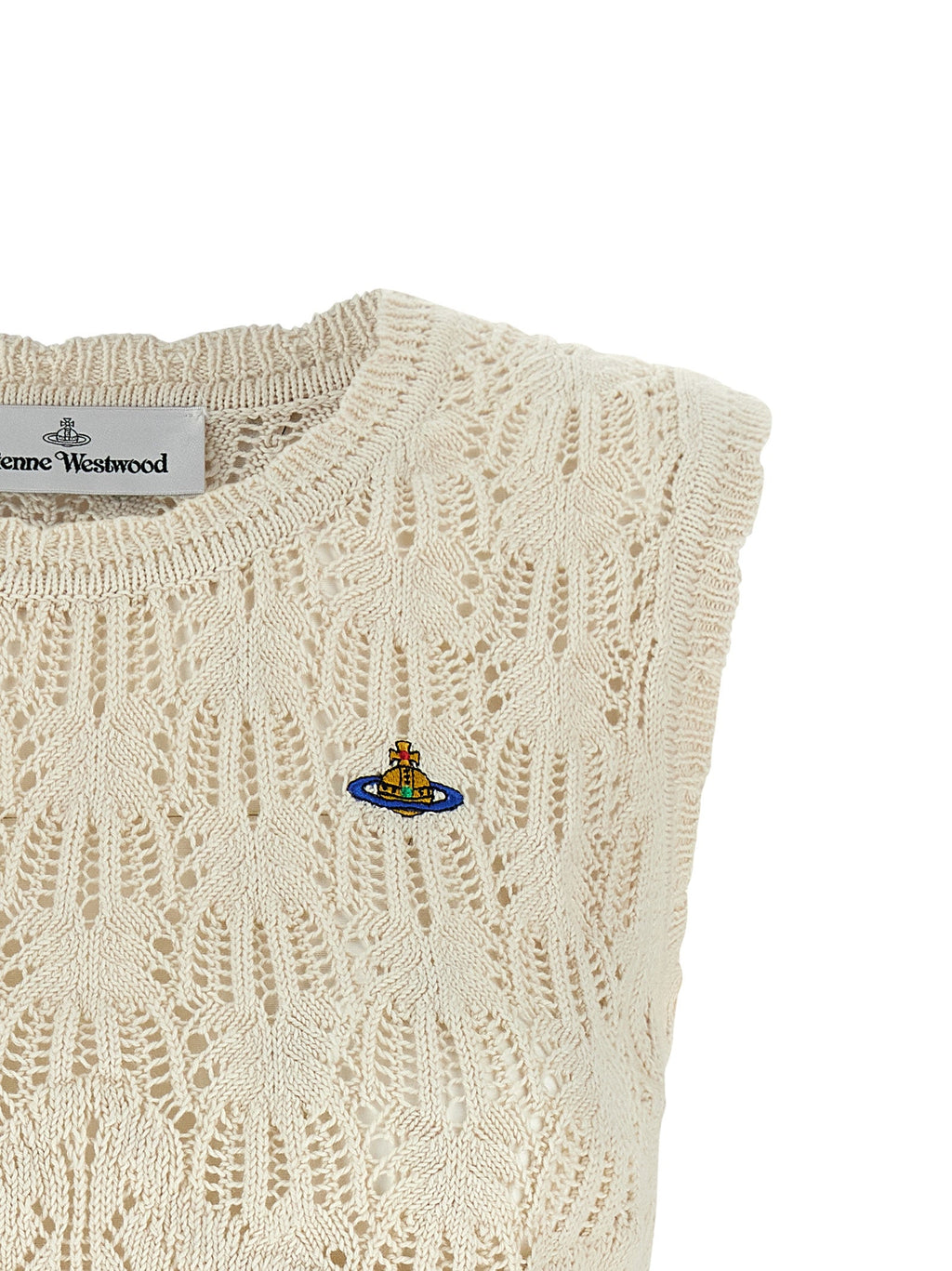 Vivienne Westwood Beige Cotton Sleeveles T-Shirt Vivienne Westwood