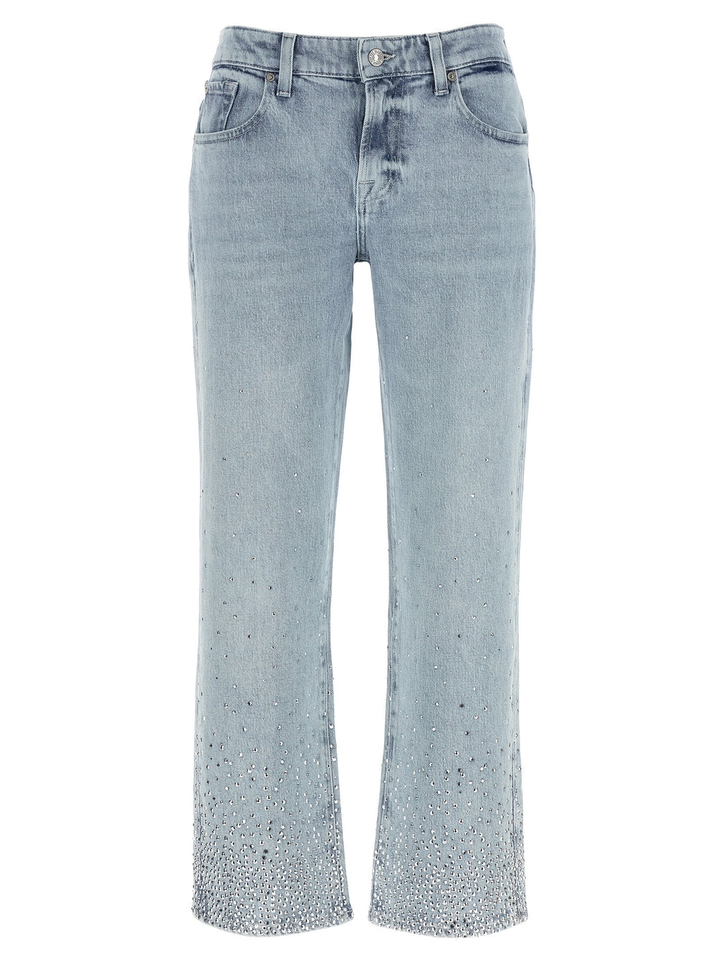 7 For All Mankind Blue Cotton Straight-Leg Jeans 7 For All Mankind