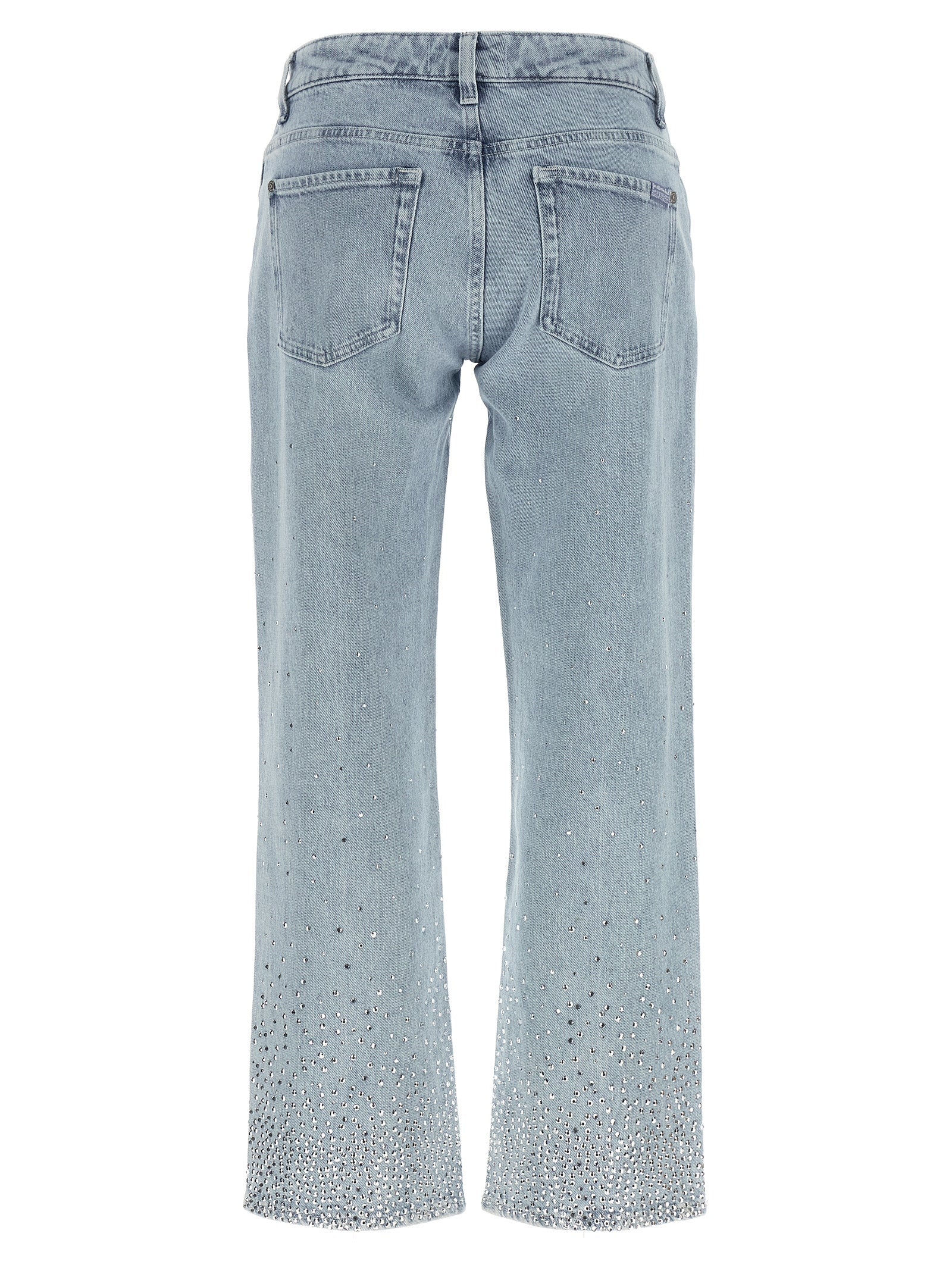 7 For All Mankind Blue Cotton Straight-Leg Jeans 7 For All Mankind