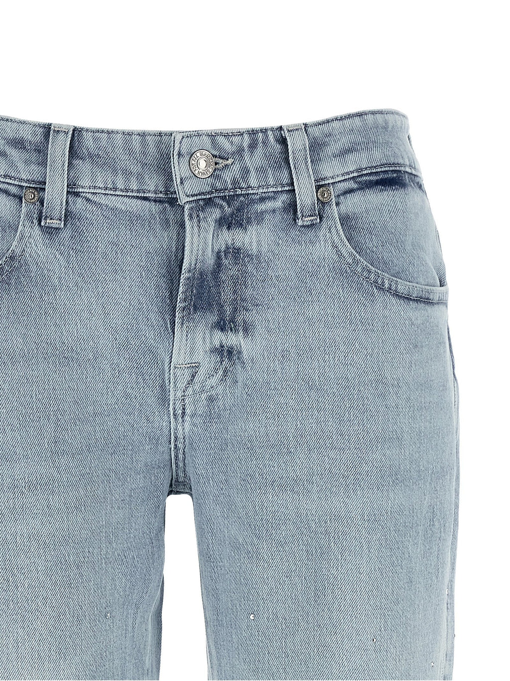 7 For All Mankind Blue Cotton Straight-Leg Jeans 7 For All Mankind