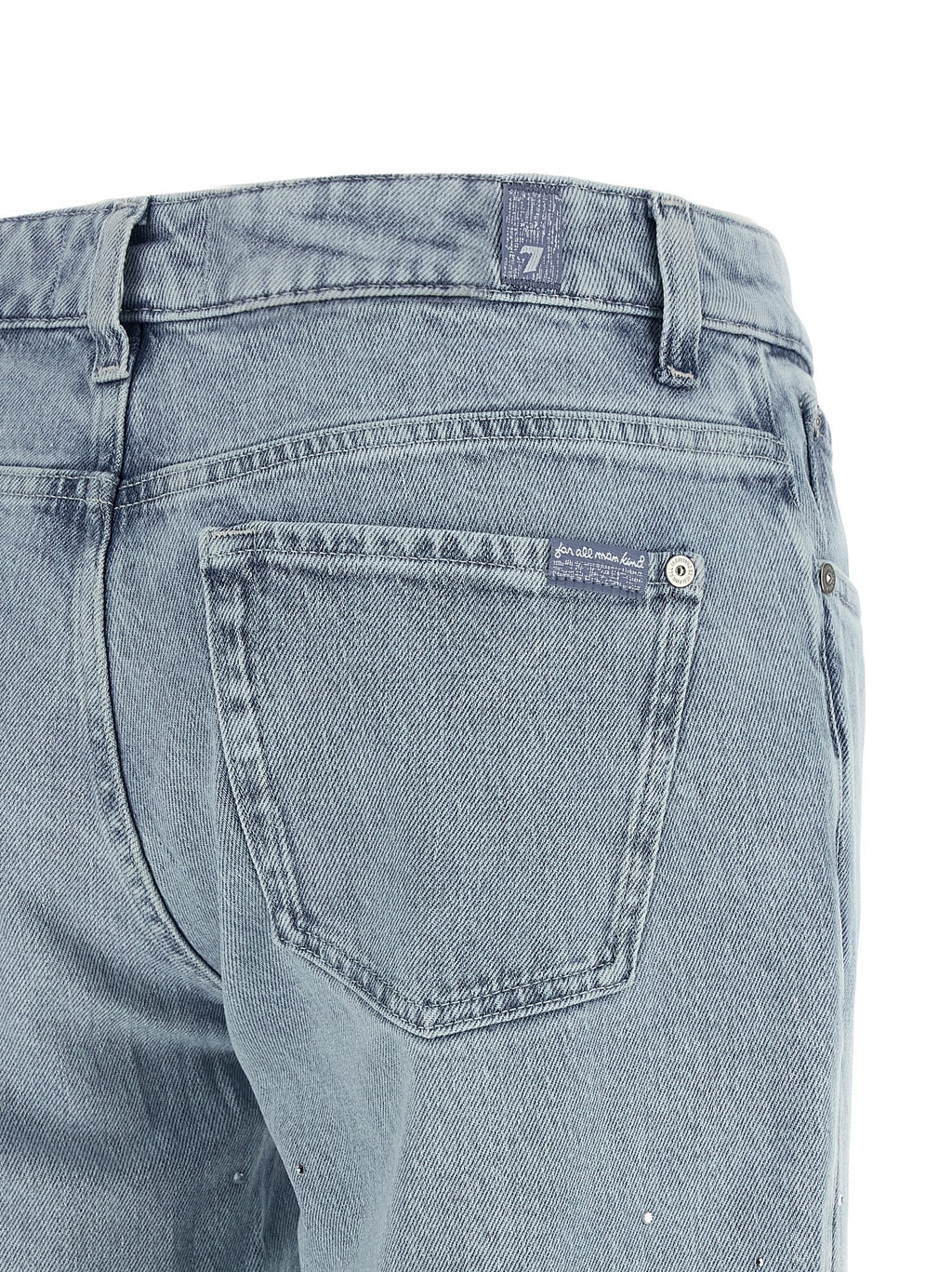 7 For All Mankind Blue Cotton Straight-Leg Jeans 7 For All Mankind