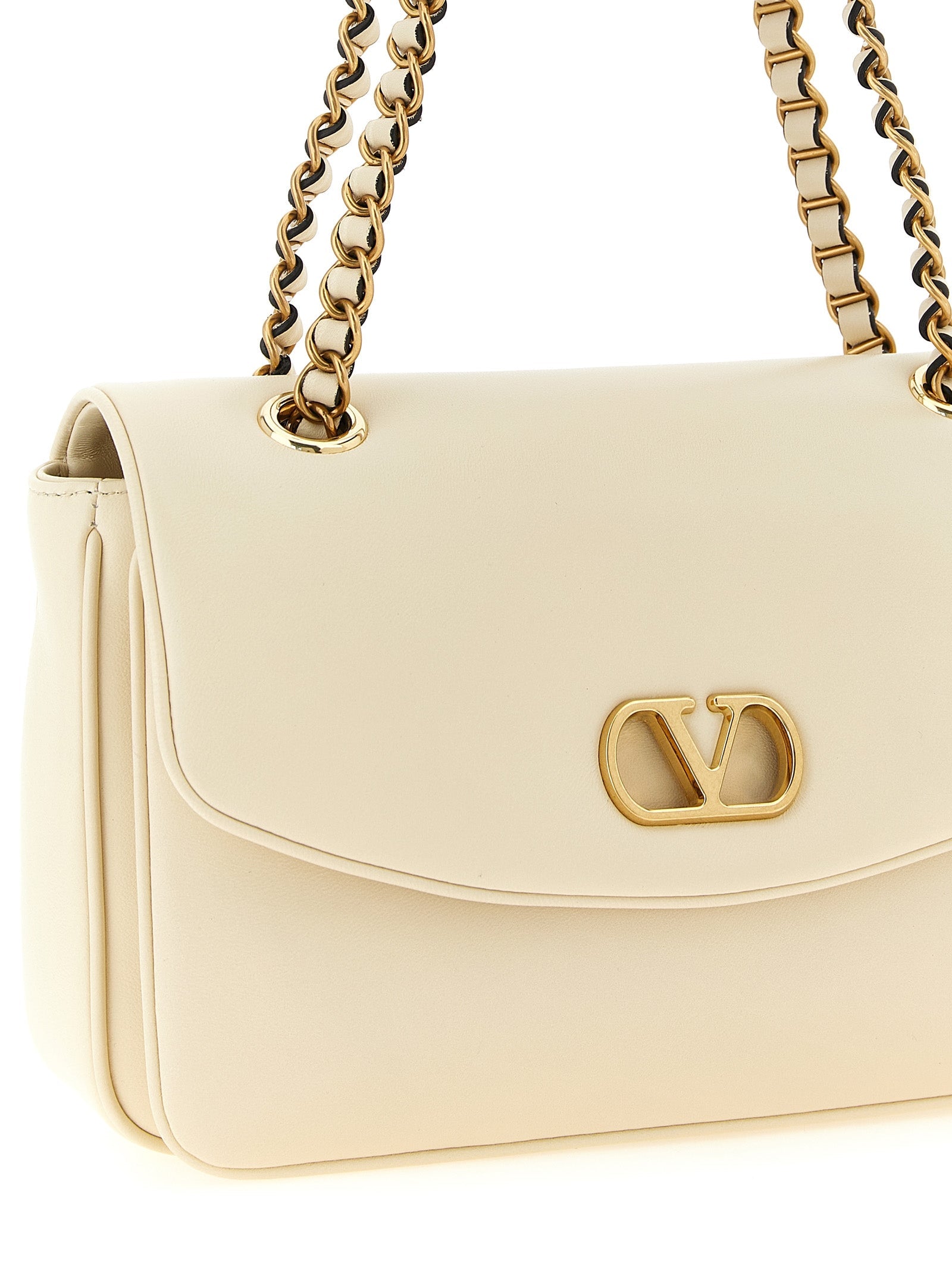 Valentino Garavani White Lamb Leather Shoulder Bag Valentino Garavani