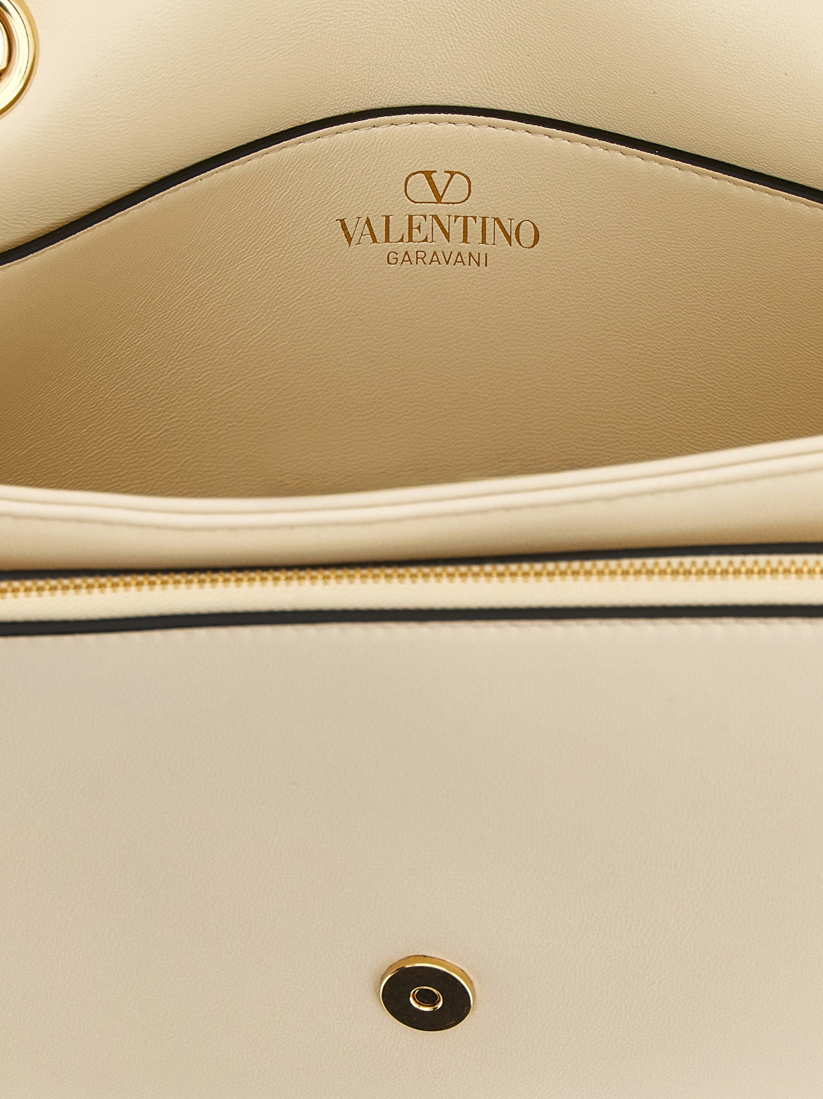 Valentino Garavani White Lamb Leather Shoulder Bag Valentino Garavani