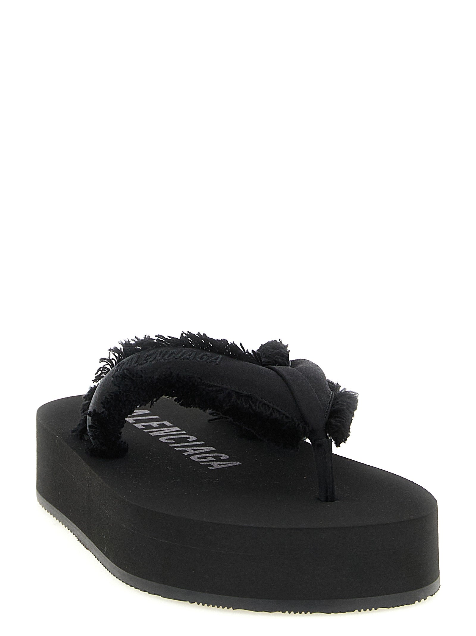 Balenciaga Black Viscose Slides Balenciaga