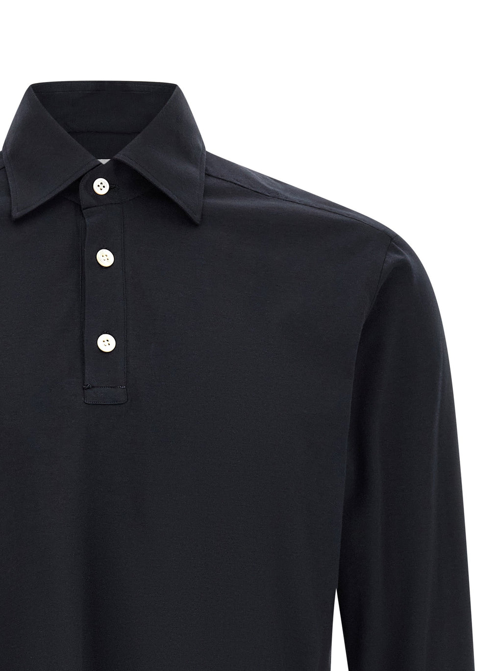 Kiton Blue Cotton Polo Shirt Kiton