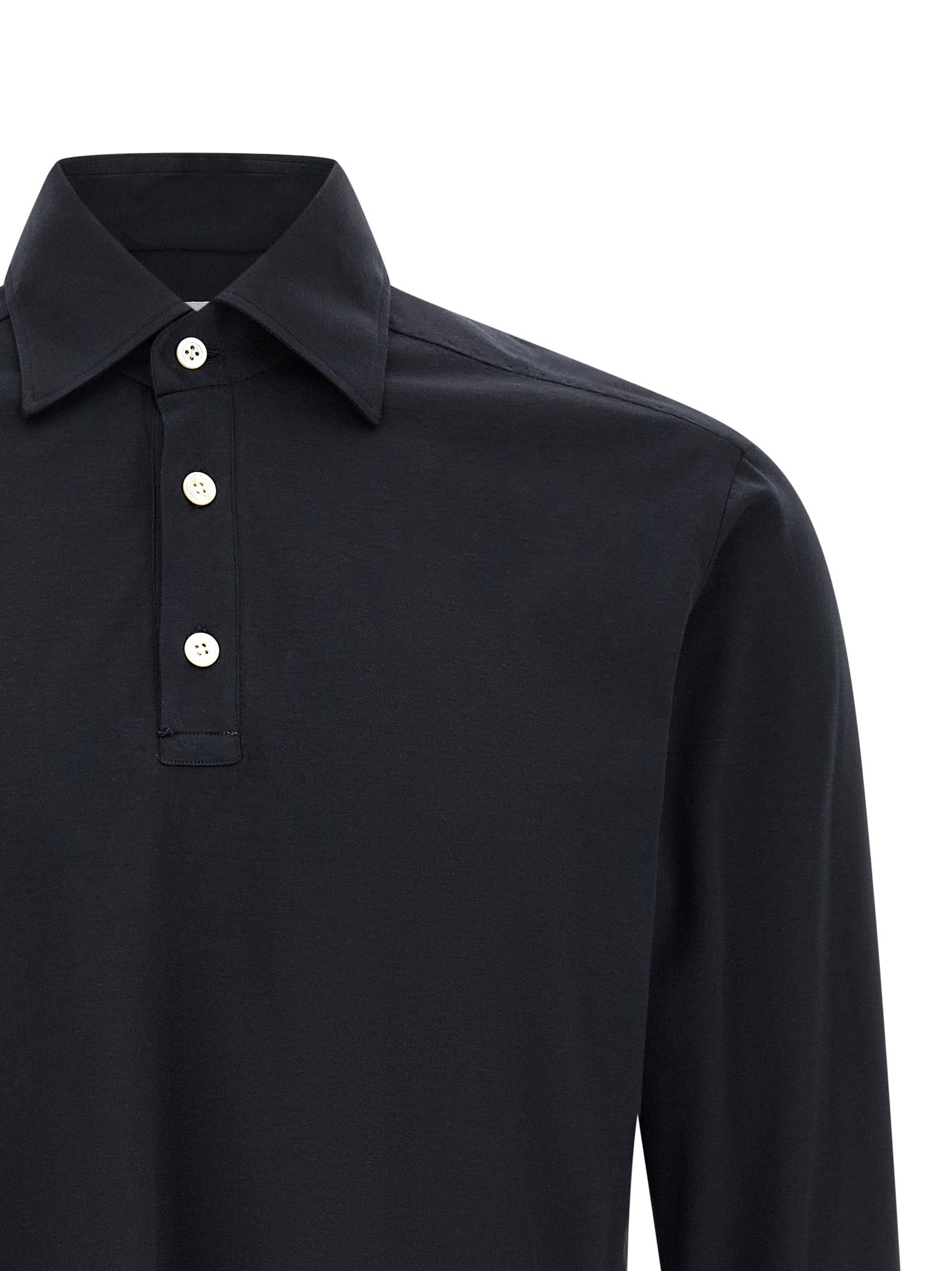 Kiton Blue Cotton Polo Shirt Kiton