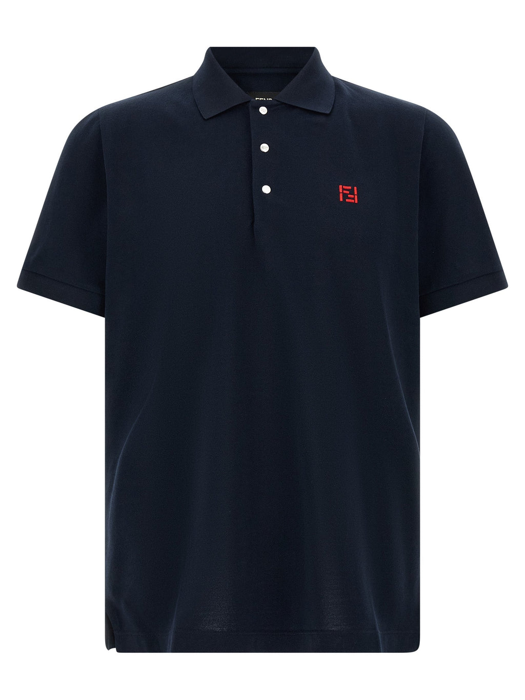 Fendi Blue Cotton Polo Shirt Fendi