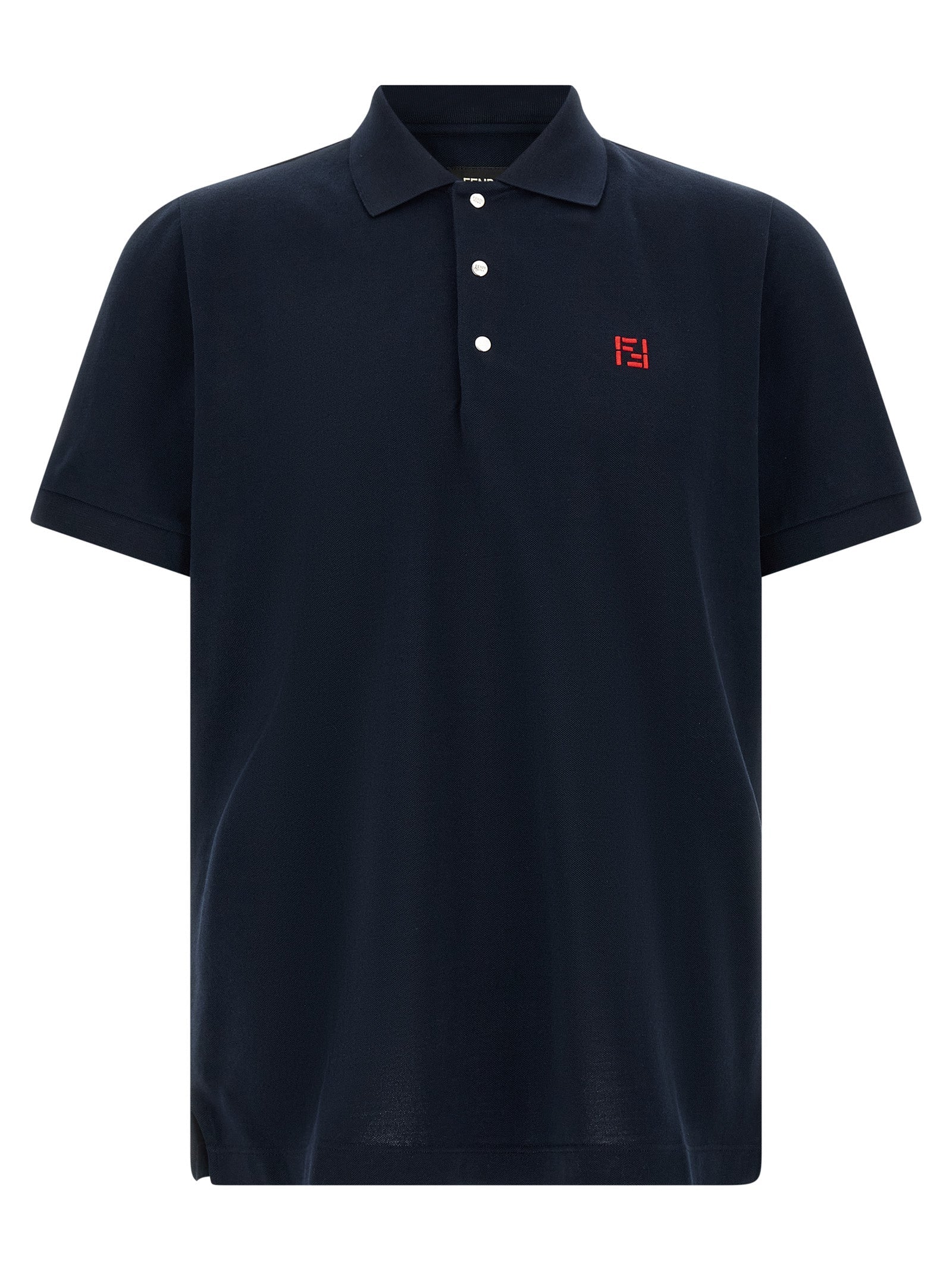 Fendi Blue Cotton Polo Shirt Fendi