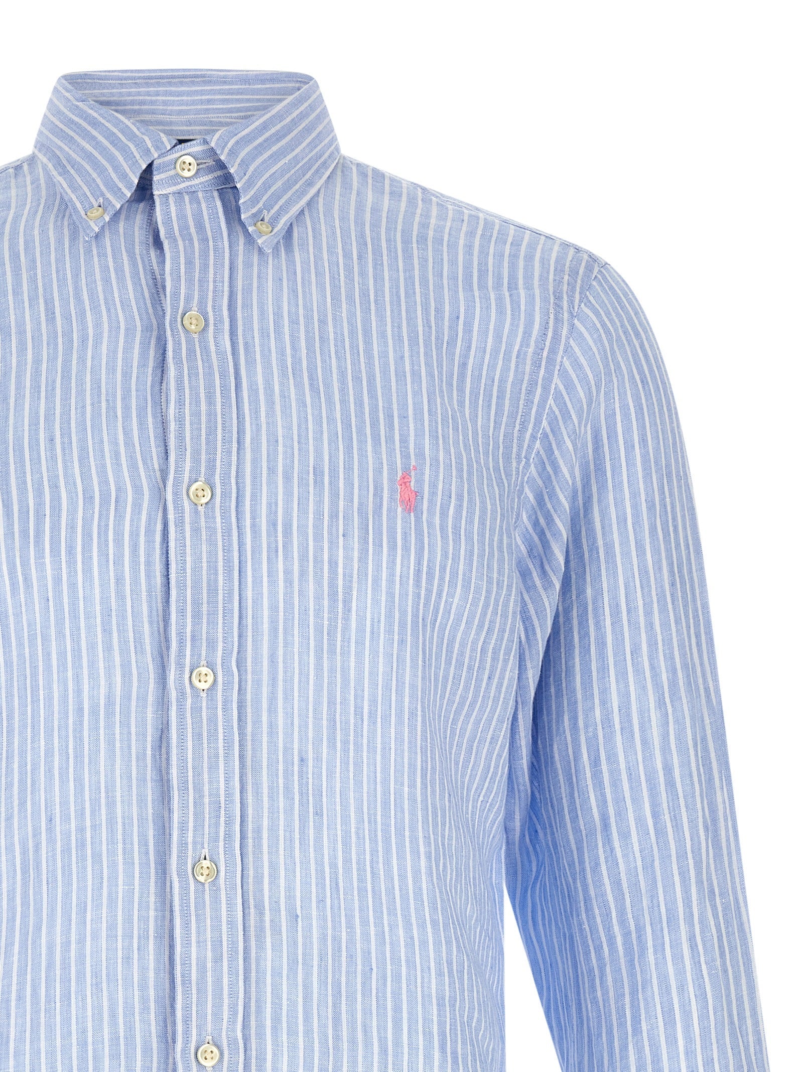 Polo Ralph Lauren Blue Linen Blouse Polo Ralph Lauren