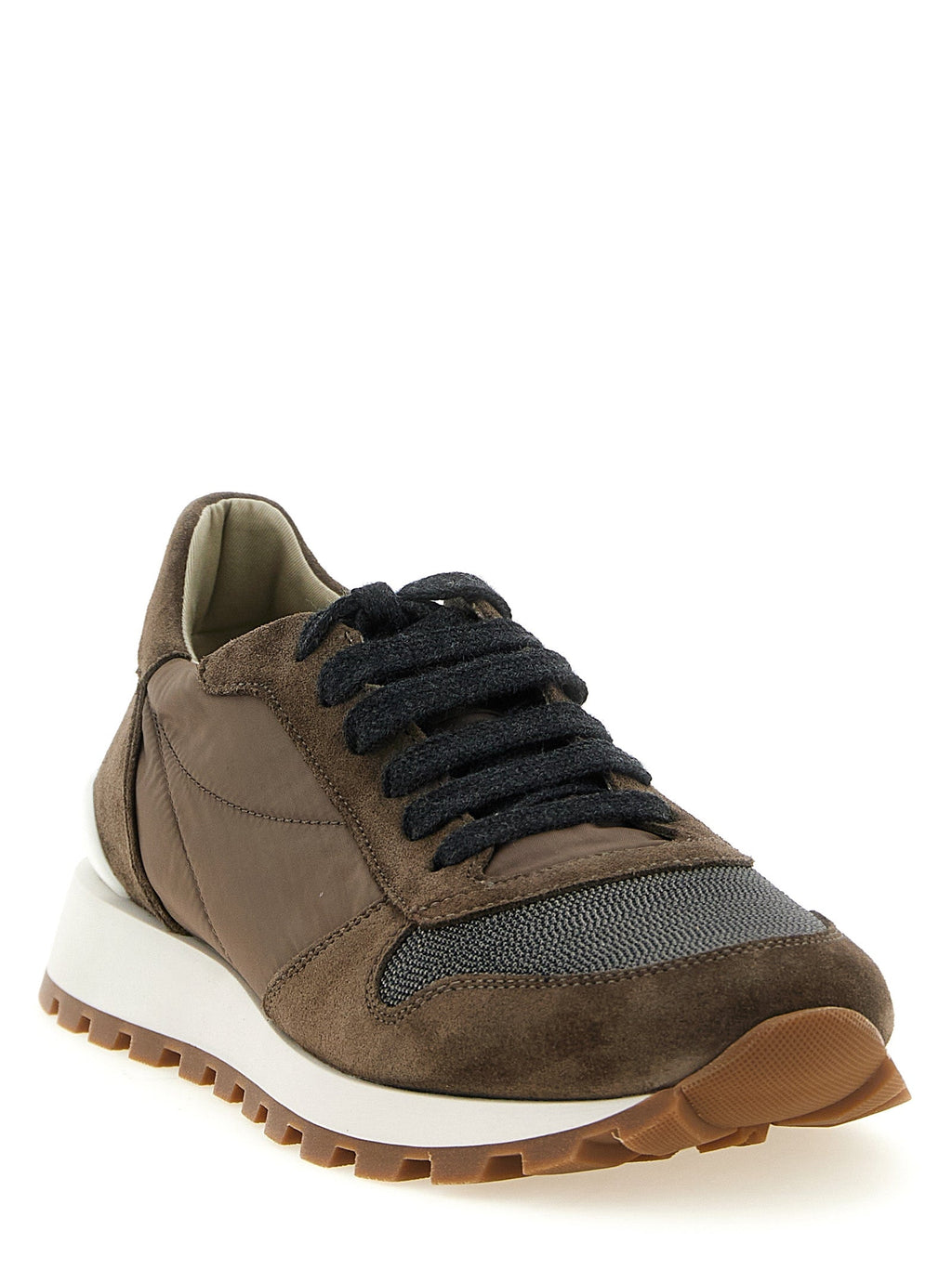 Brunello Cucinelli Bicolor Calfskin Athletic Sneakers Brunello Cucinelli