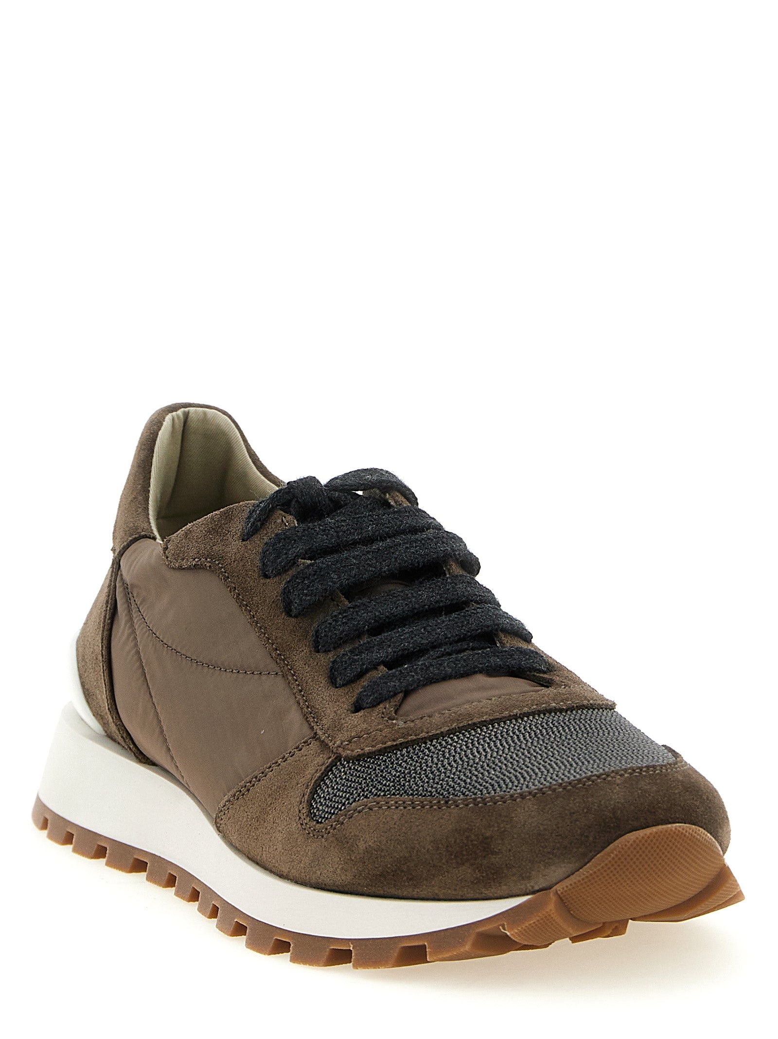 Brunello Cucinelli Bicolor Calfskin Athletic Sneakers Brunello Cucinelli