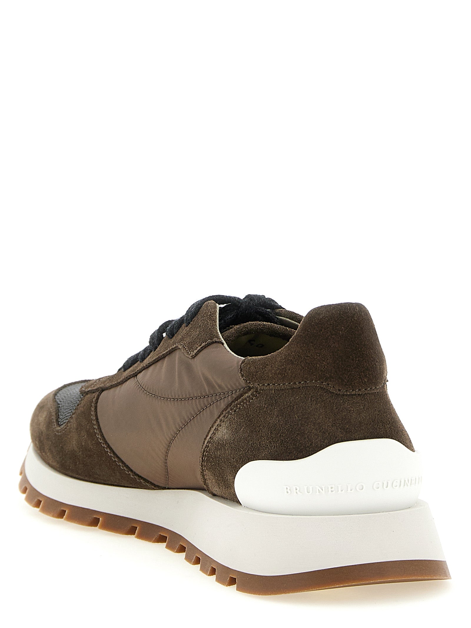 Brunello Cucinelli Bicolor Calfskin Athletic Sneakers Brunello Cucinelli