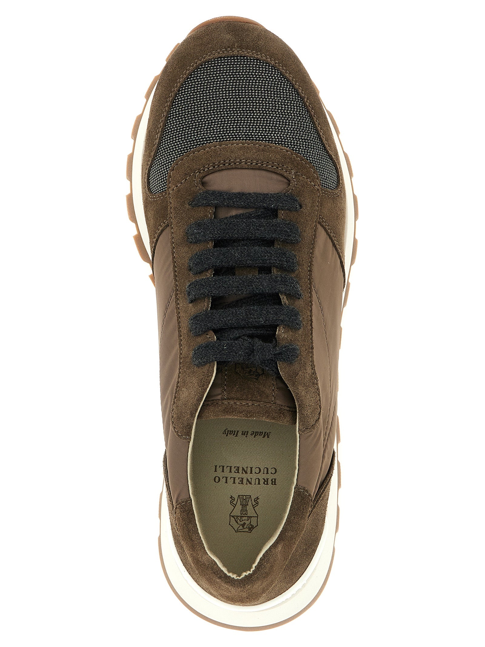 Brunello Cucinelli Bicolor Calfskin Athletic Sneakers Brunello Cucinelli