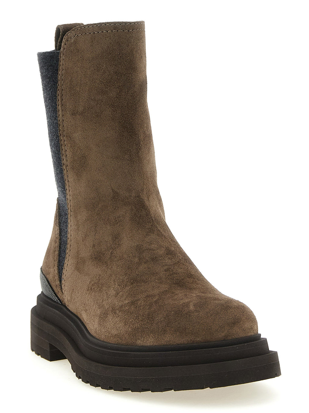 Brunello Cucinelli Brown Calfskin Ankle Boots Brunello Cucinelli