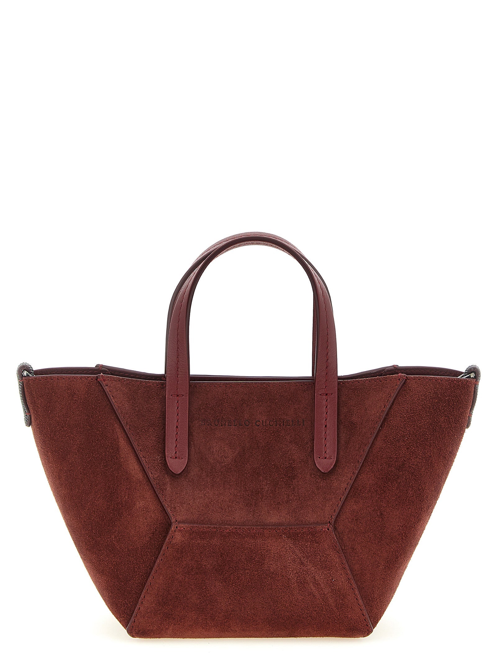 Brunello Cucinelli Bordeaux Calfskin Handbag Brunello Cucinelli