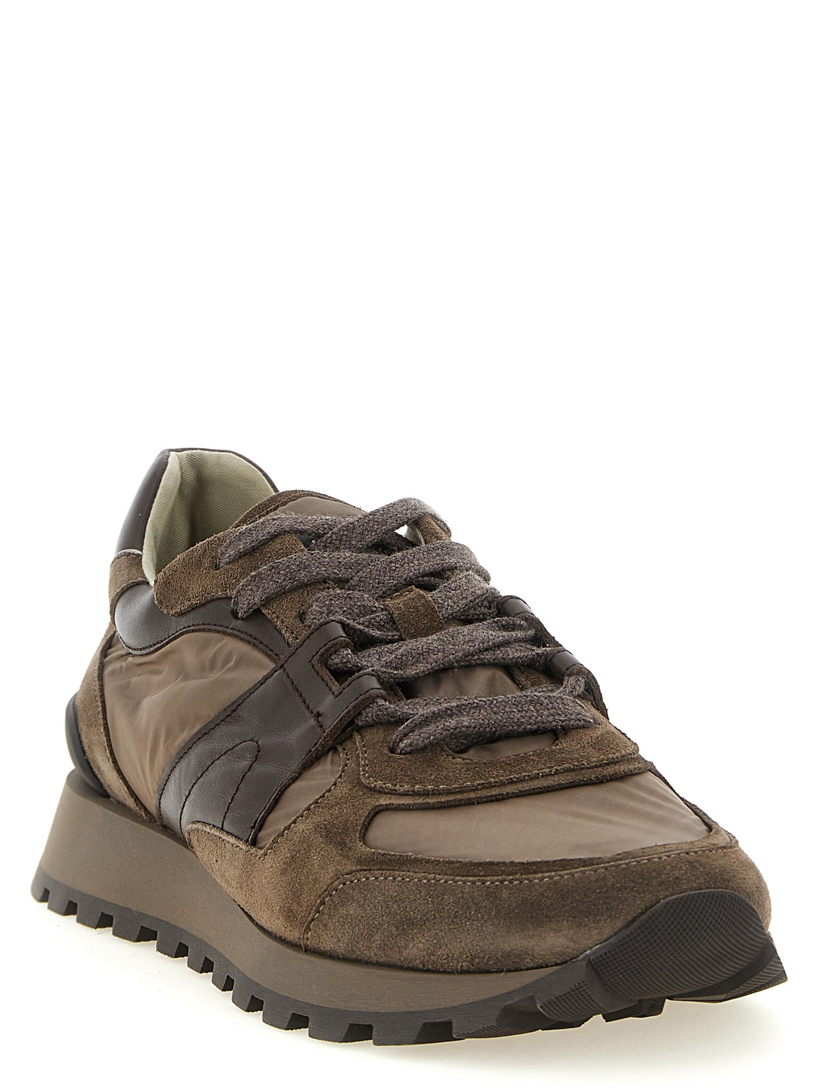 Brunello Cucinelli Bicolor Calfskin Athletic Sneakers Brunello Cucinelli
