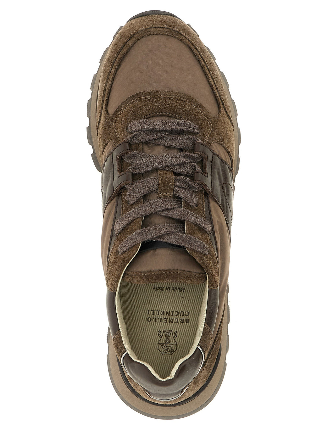 Brunello Cucinelli Bicolor Calfskin Athletic Sneakers Brunello Cucinelli