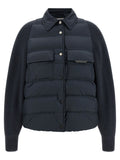 Brunello Cucinelli Blue Polyester Full-Length Jacket Brunello Cucinelli