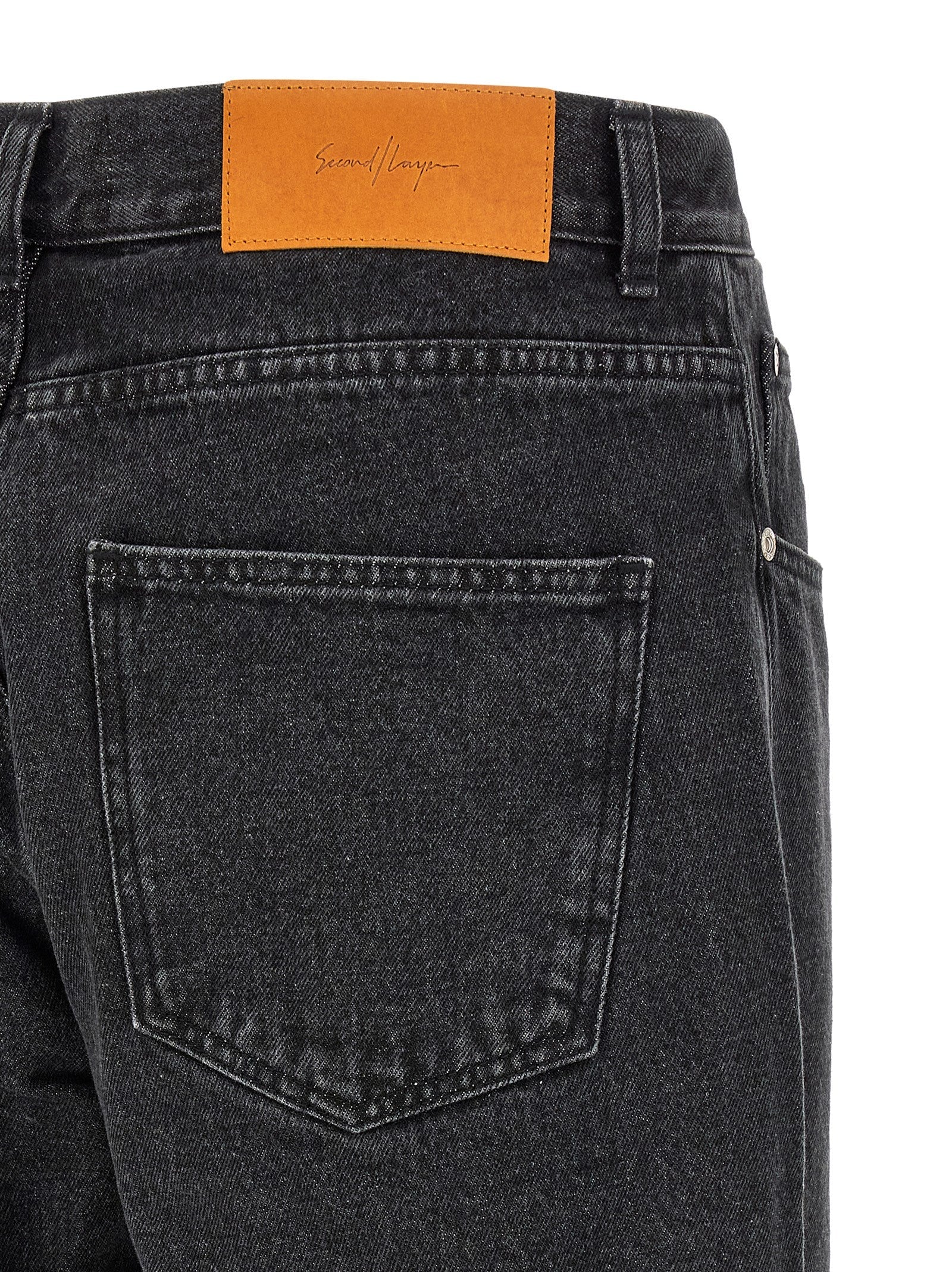 SECOND/LAYER Black Cotton Straight-Leg Jeans SECOND/LAYER
