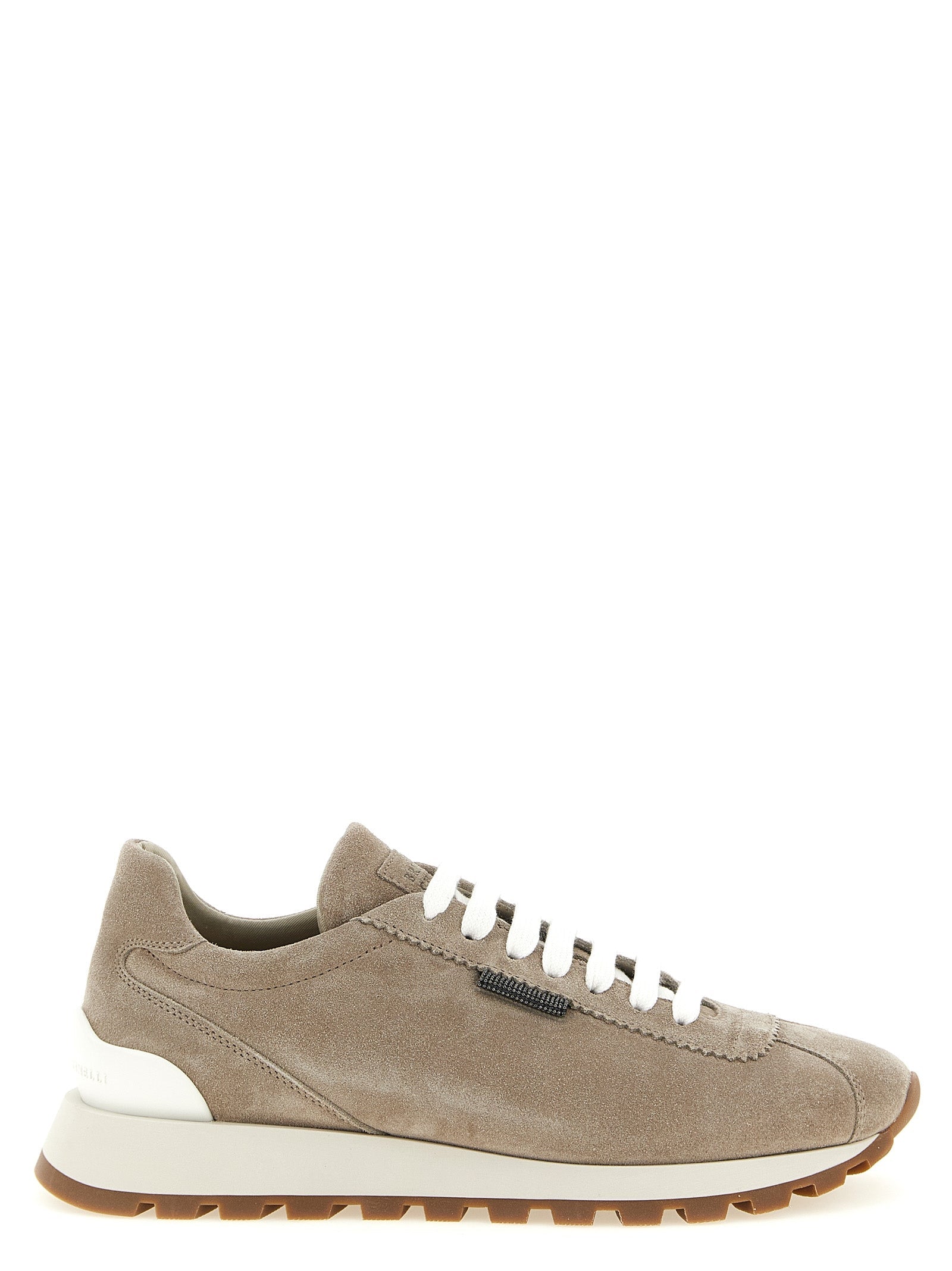 Brunello Cucinelli Beige Calfskin Athletic Sneakers Brunello Cucinelli