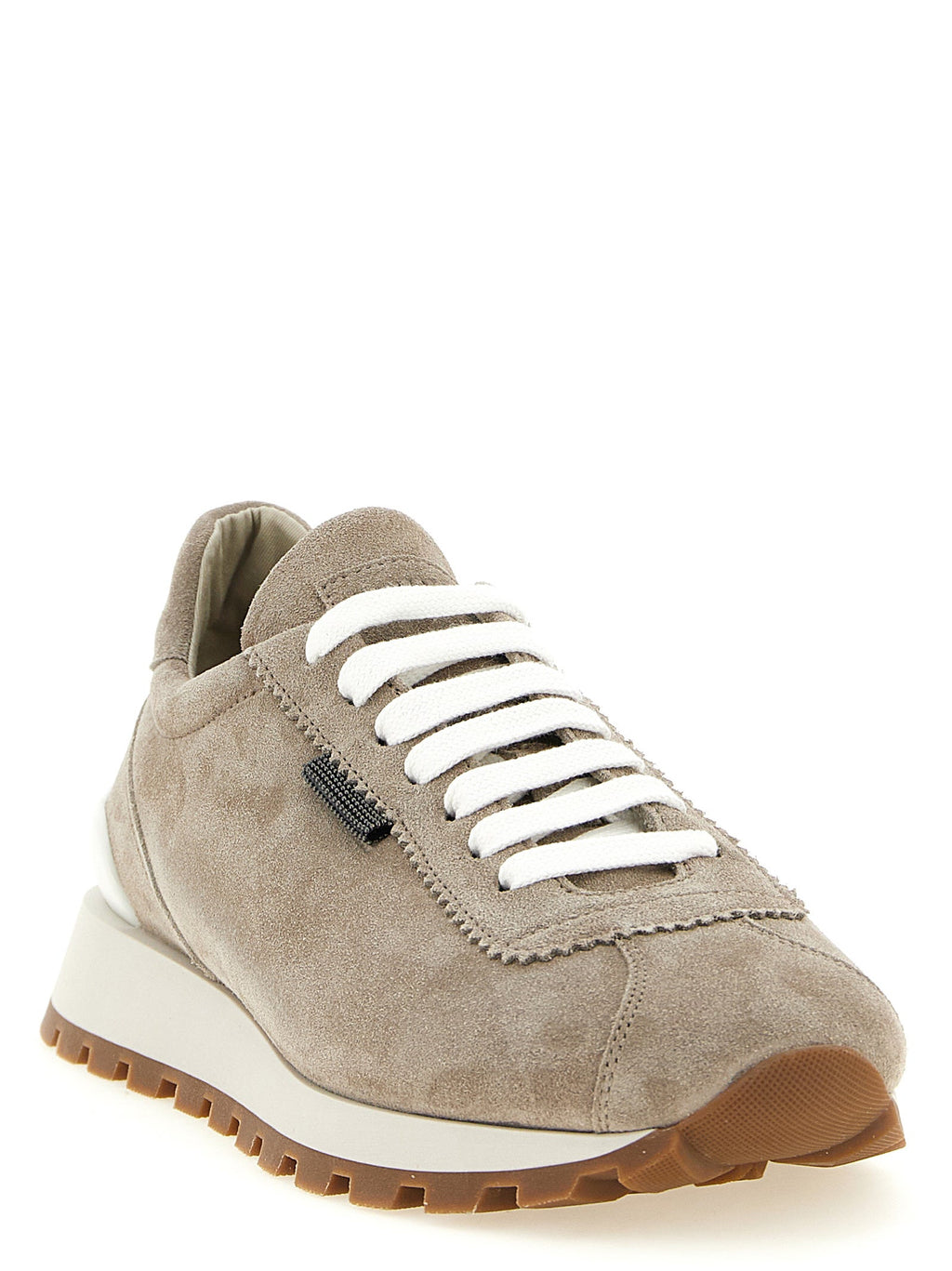 Brunello Cucinelli Beige Calfskin Athletic Sneakers Brunello Cucinelli