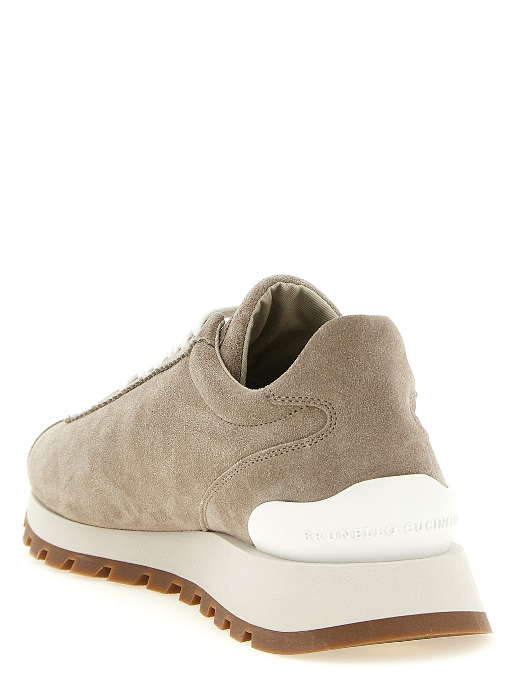 Brunello Cucinelli Beige Calfskin Athletic Sneakers Brunello Cucinelli